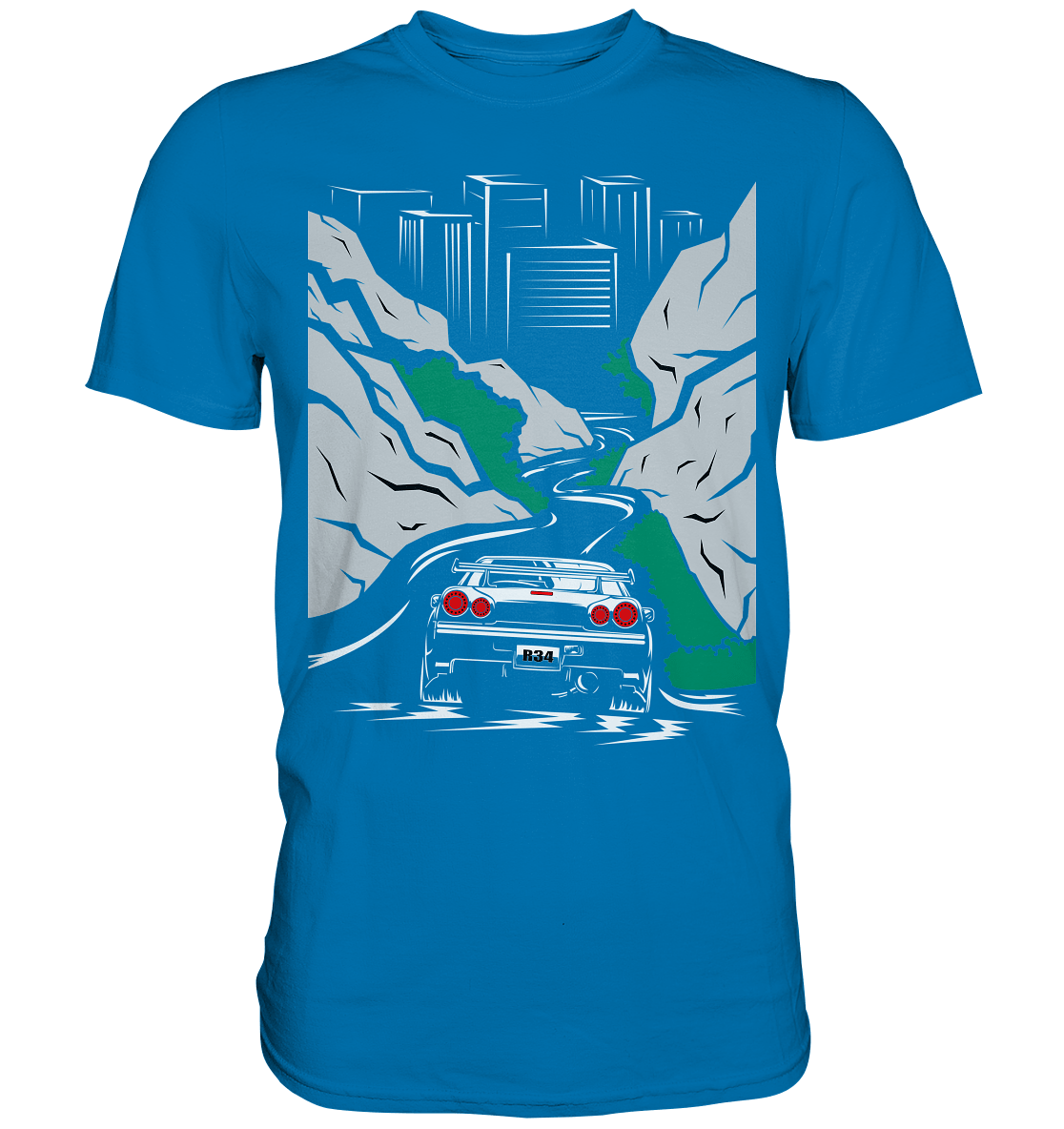 Skyline R34 Mountain Run - Premium Shirt - MotoMerch.de