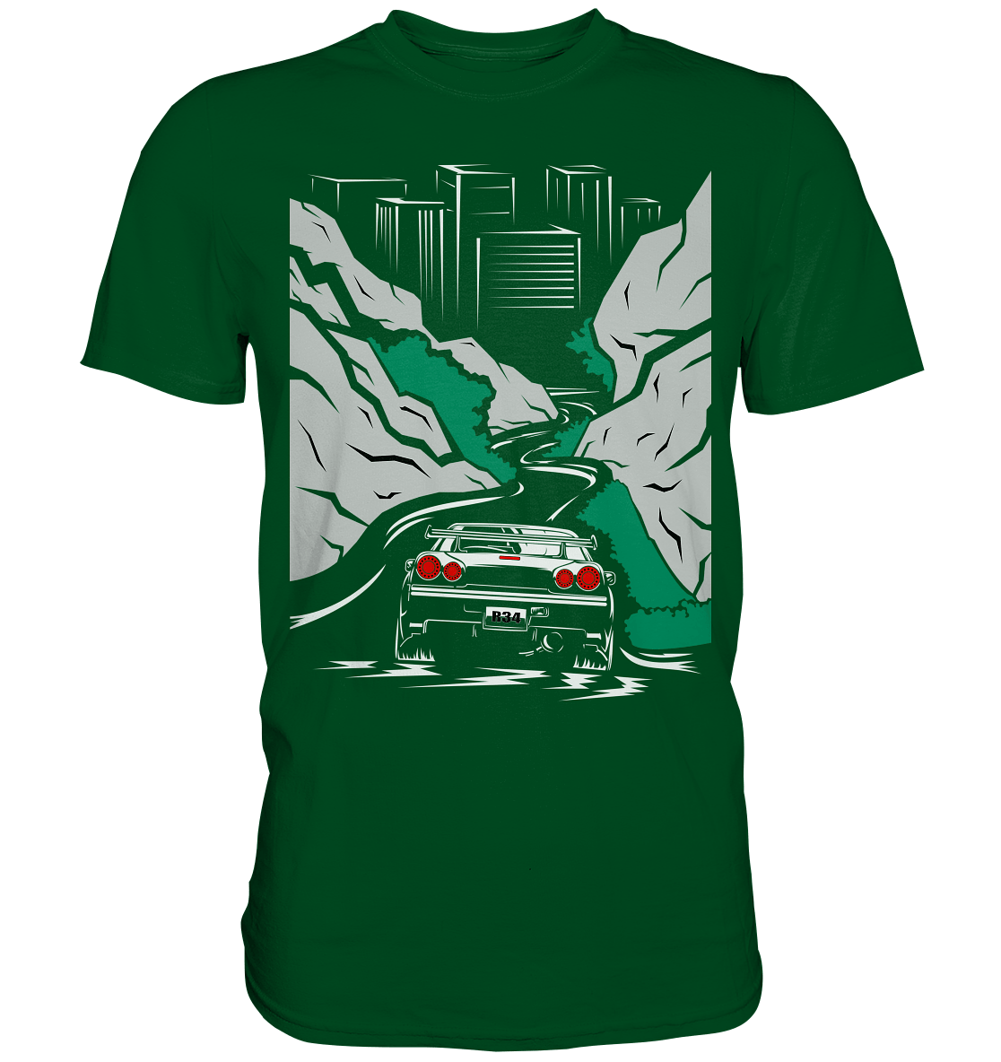 Skyline R34 Mountain Run - Premium Shirt - MotoMerch.de