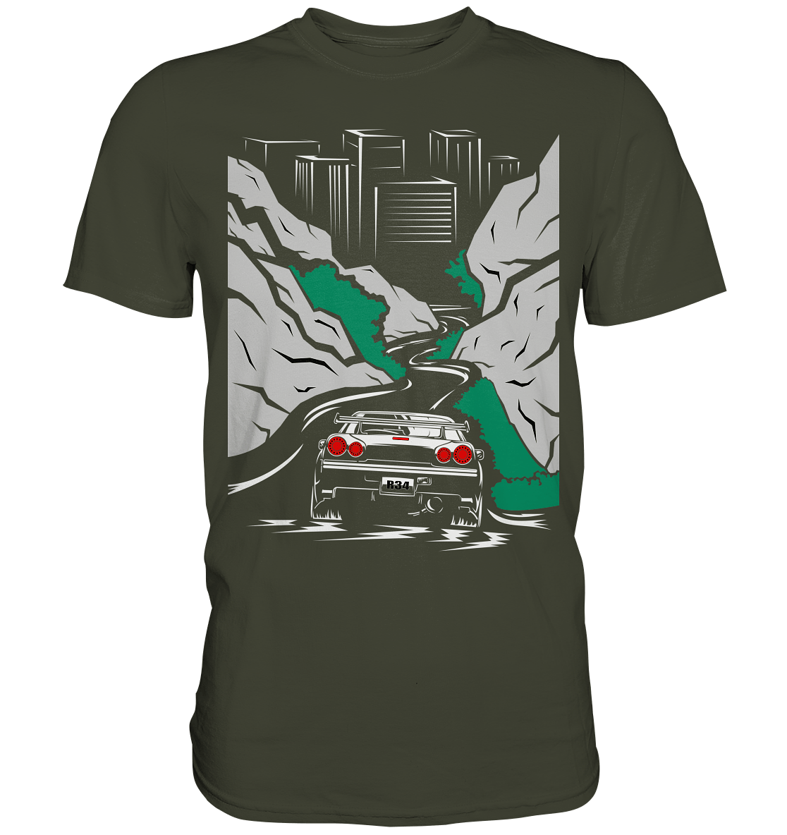 Skyline R34 Mountain Run - Premium Shirt - MotoMerch.de