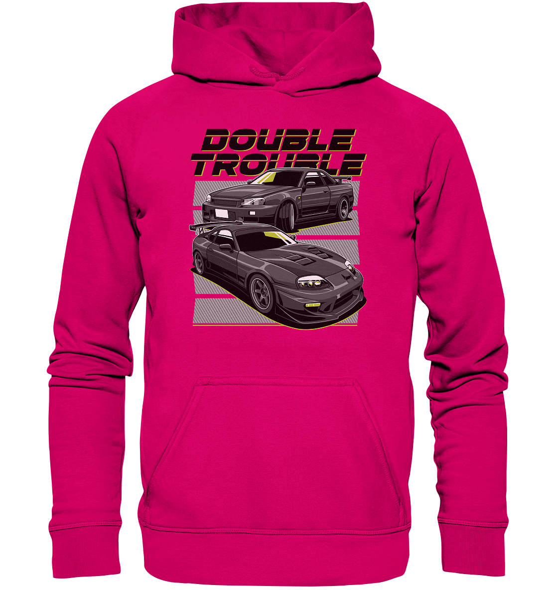Skyline R34 vs. Supra MK4 - Basic Unisex Hoodie - MotoMerch.de