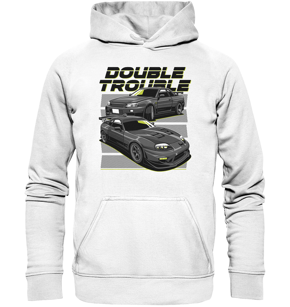 Skyline R34 vs. Supra MK4 - Basic Unisex Hoodie - MotoMerch.de