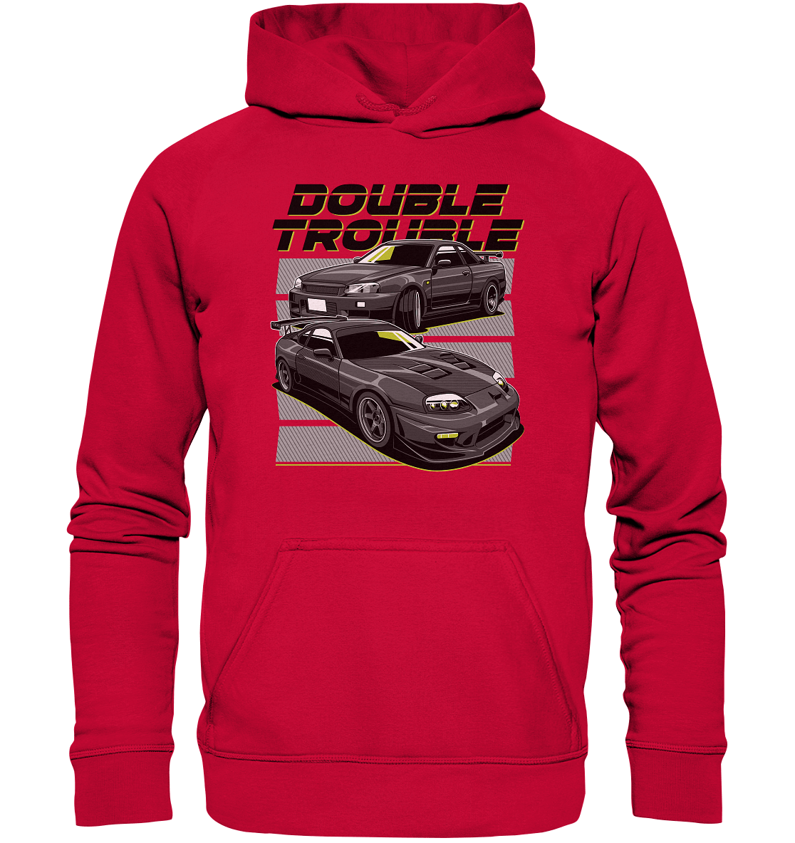 Skyline R34 vs. Supra MK4 - Basic Unisex Hoodie - MotoMerch.de