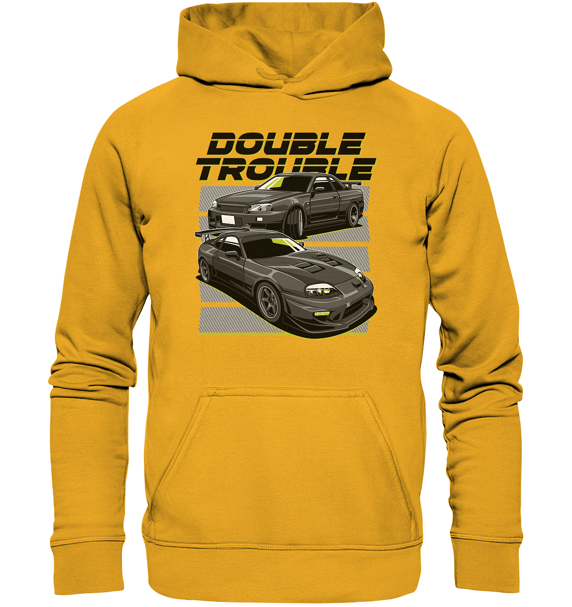 Skyline R34 vs. Supra MK4 - Basic Unisex Hoodie - MotoMerch.de