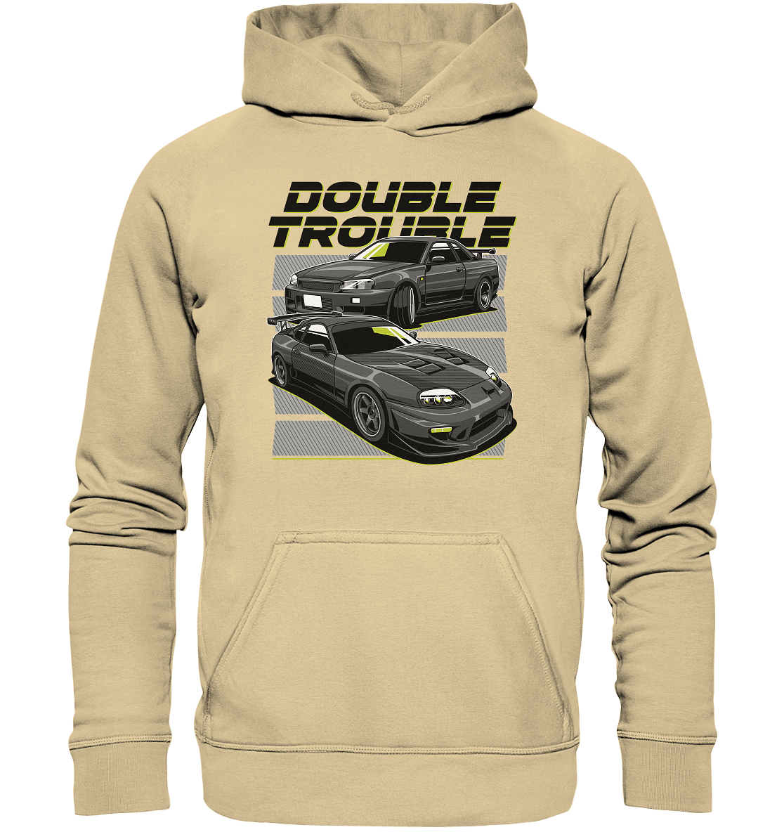 Skyline R34 vs. Supra MK4 - Basic Unisex Hoodie - MotoMerch.de