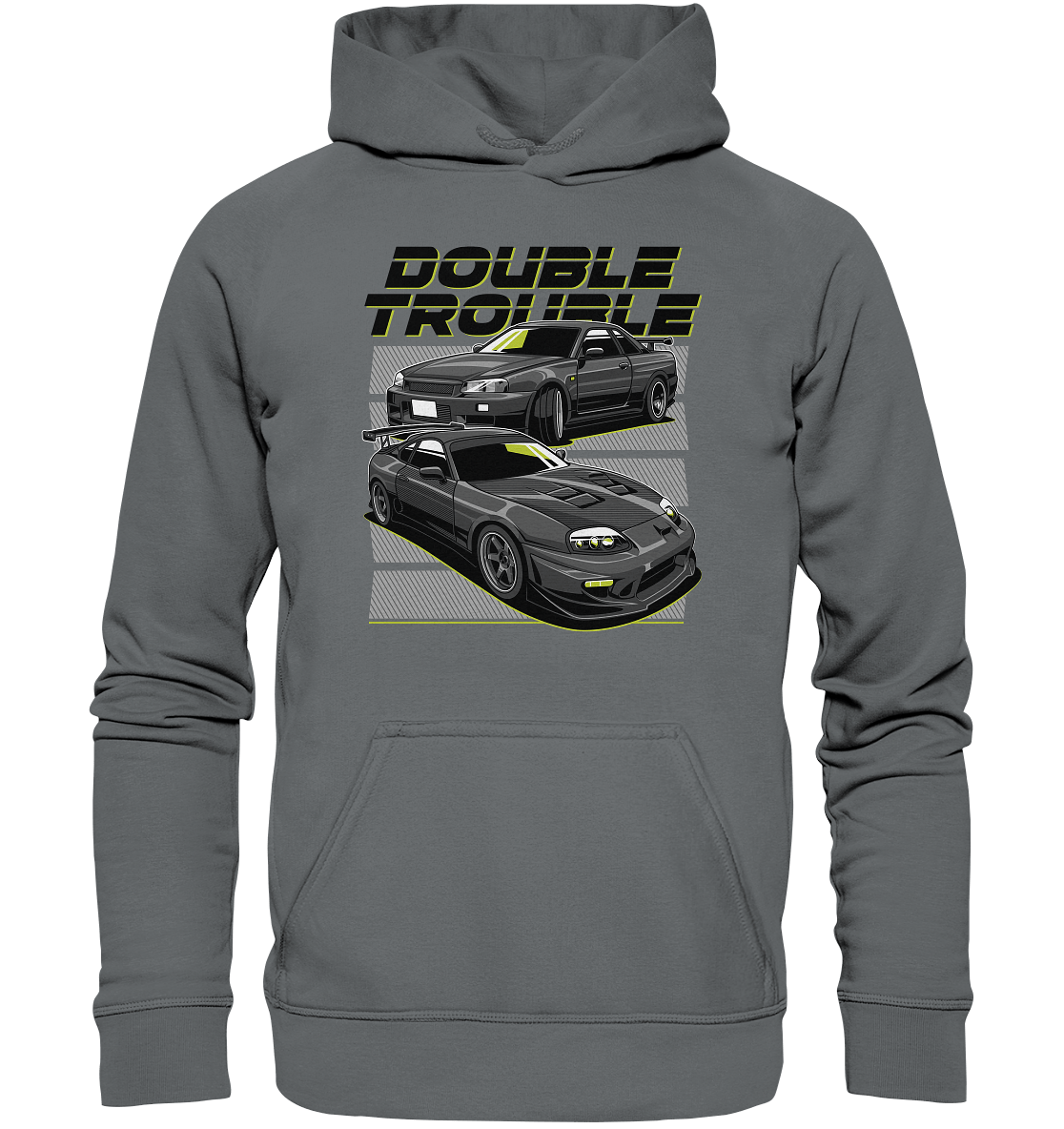 Skyline R34 vs. Supra MK4 - Basic Unisex Hoodie - MotoMerch.de