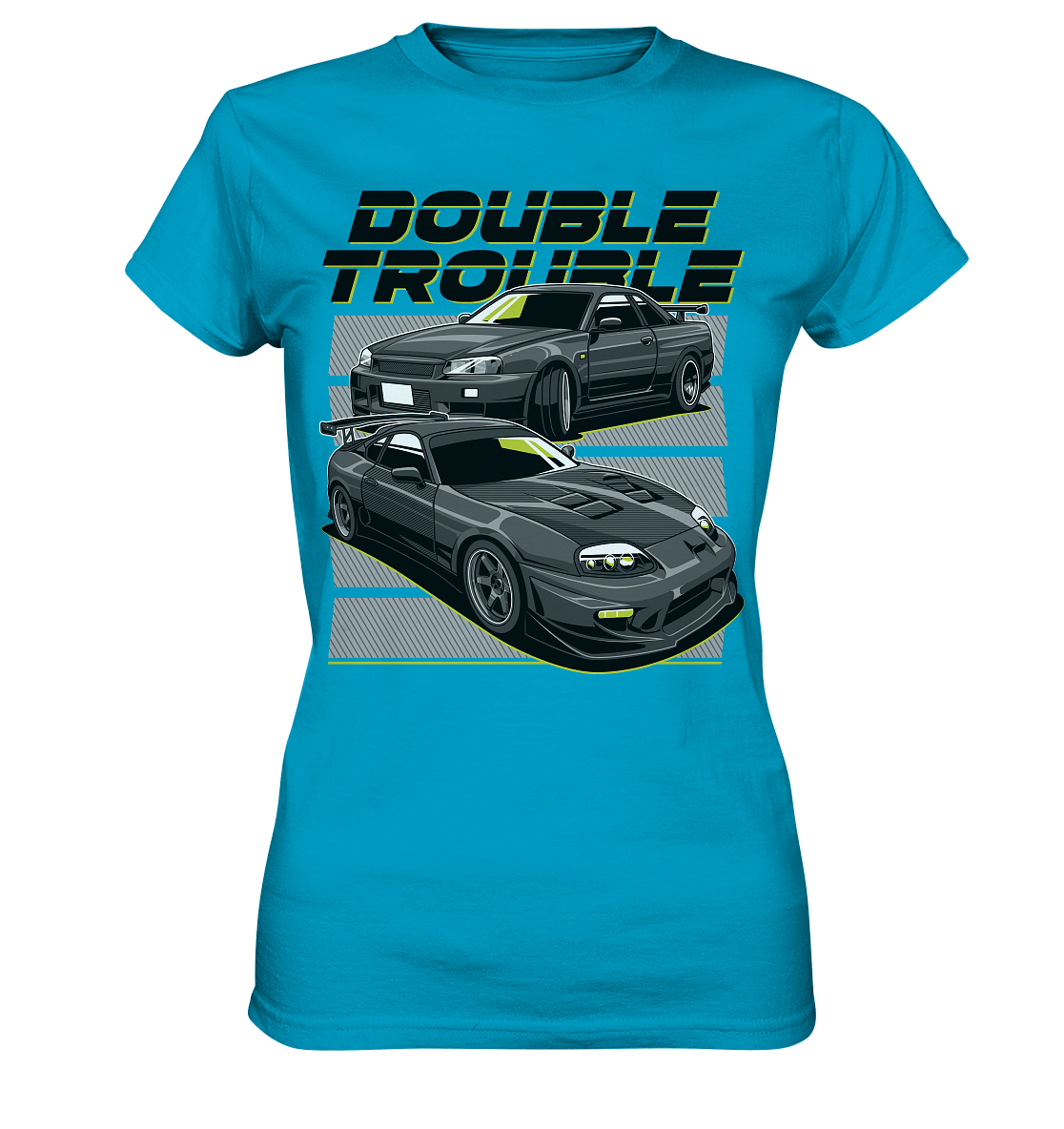Skyline R34 vs. Supra MK4 - Ladies Premium Shirt - MotoMerch.de