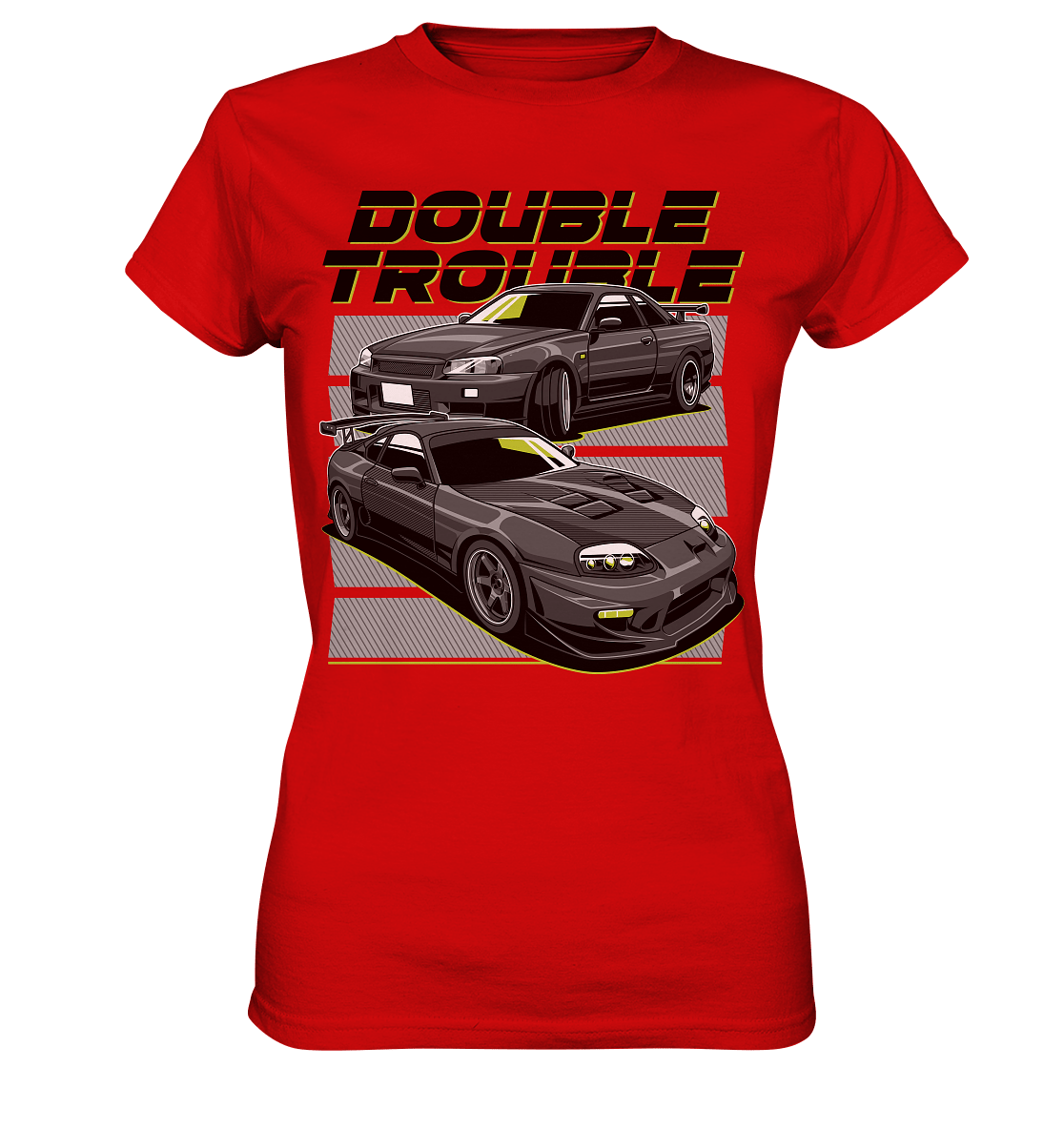 Skyline R34 vs. Supra MK4 - Ladies Premium Shirt - MotoMerch.de