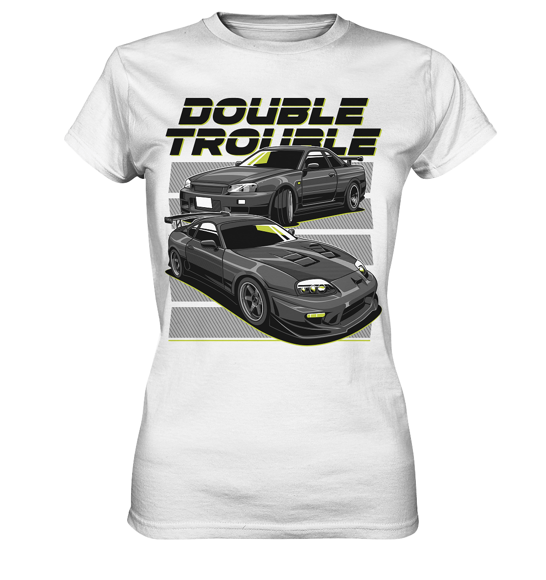 Skyline R34 vs. Supra MK4 - Ladies Premium Shirt - MotoMerch.de