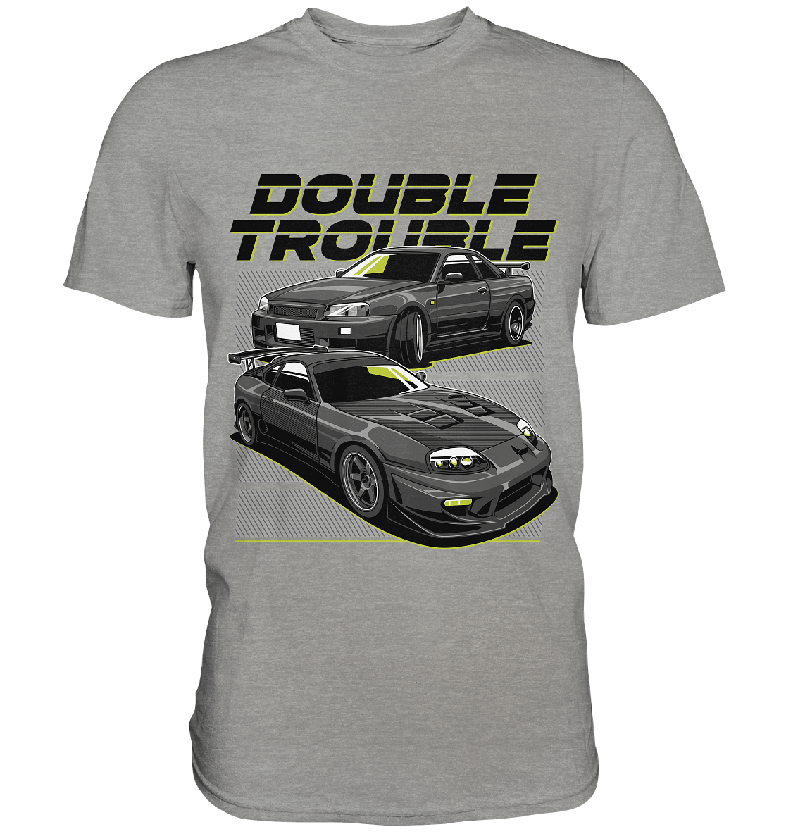 Skyline R34 vs. Supra MK4 - Premium Shirt - MotoMerch.de