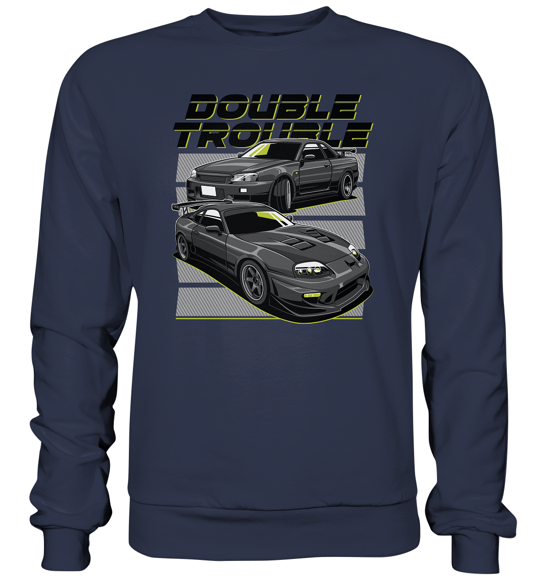 Skyline R34 vs. Supra MK4 - Premium Sweatshirt - MotoMerch.de