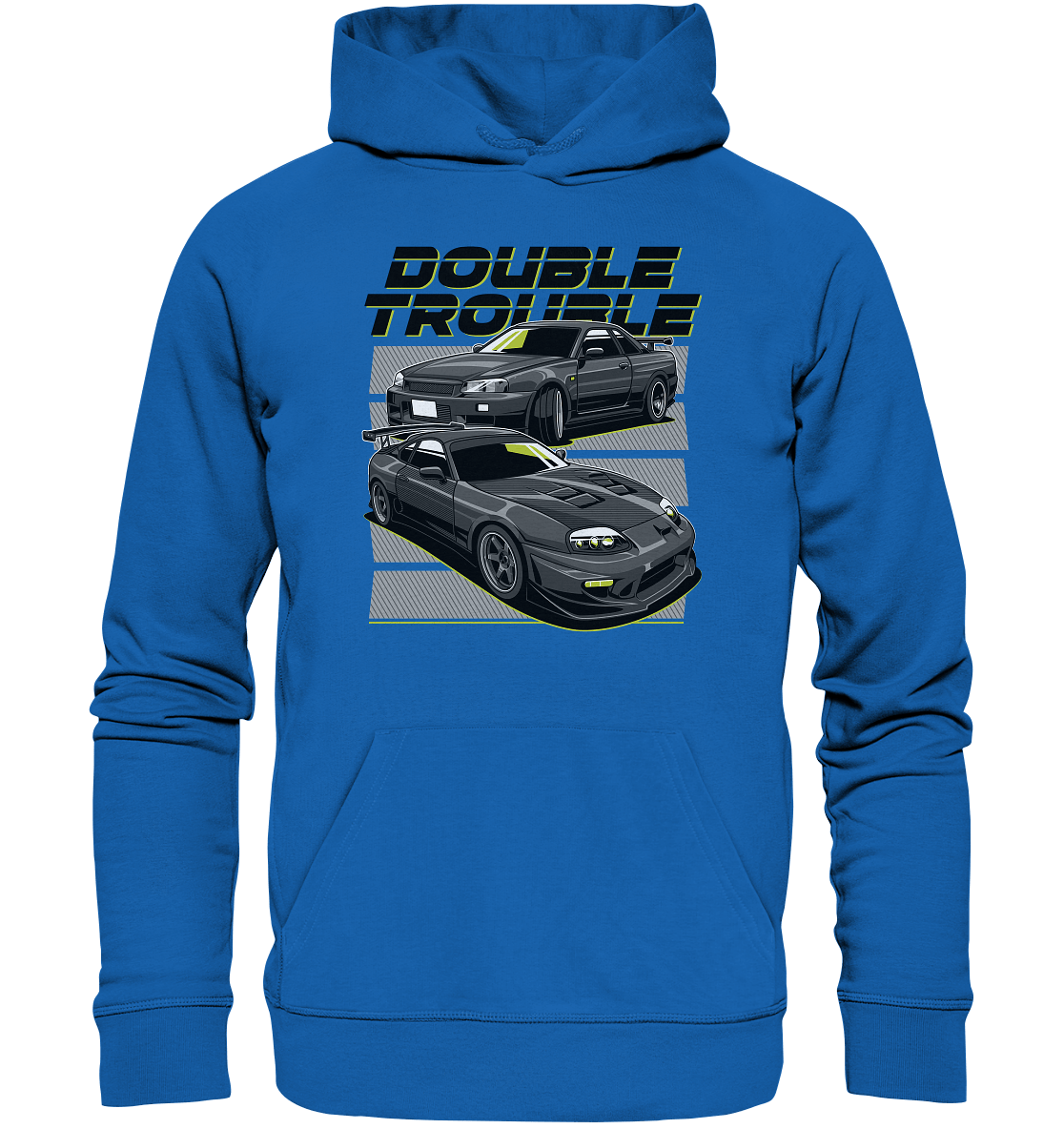 Skyline R34 vs. Supra MK4 - Premium Unisex Hoodie - MotoMerch.de
