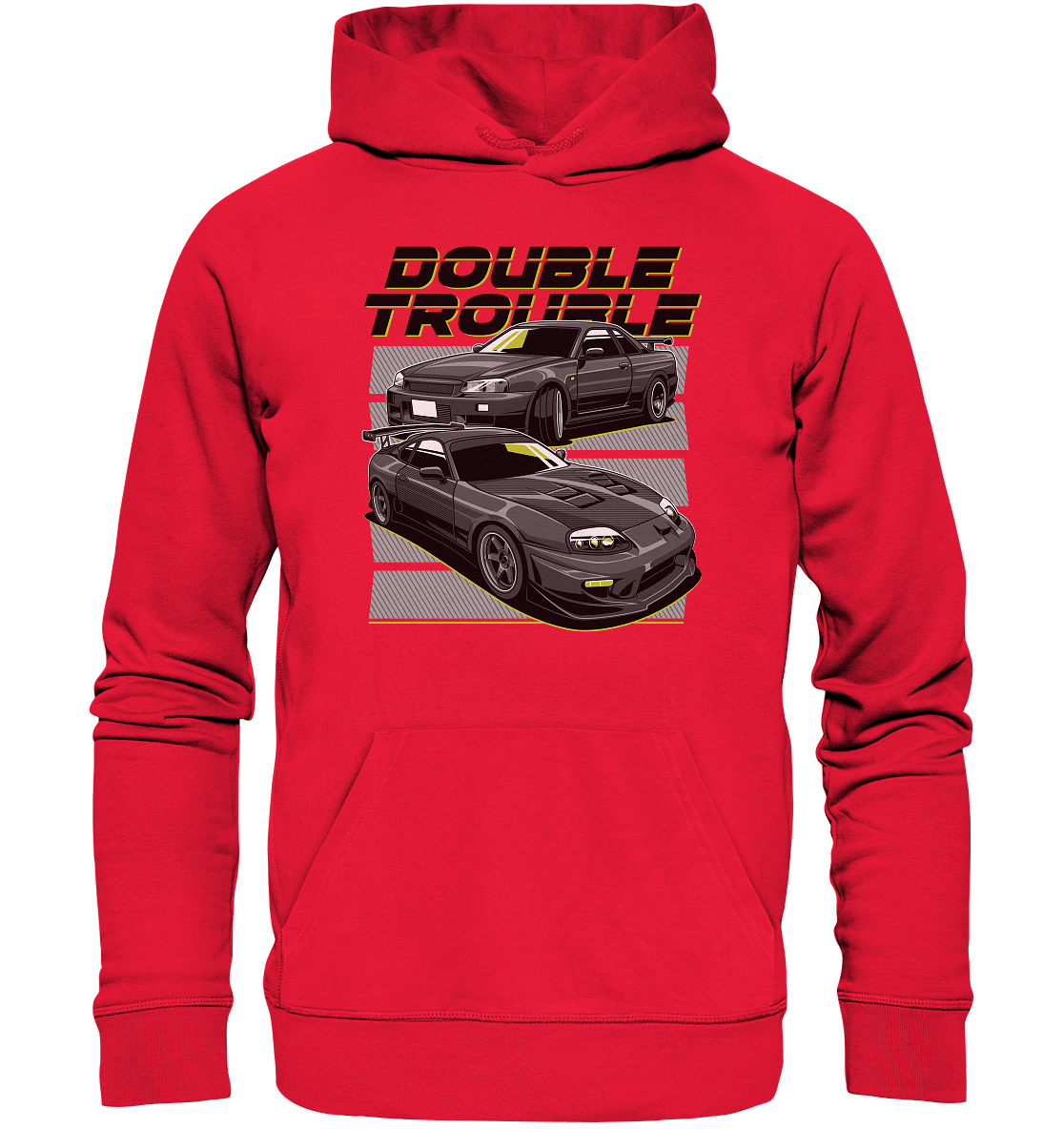Skyline R34 vs. Supra MK4 - Premium Unisex Hoodie - MotoMerch.de