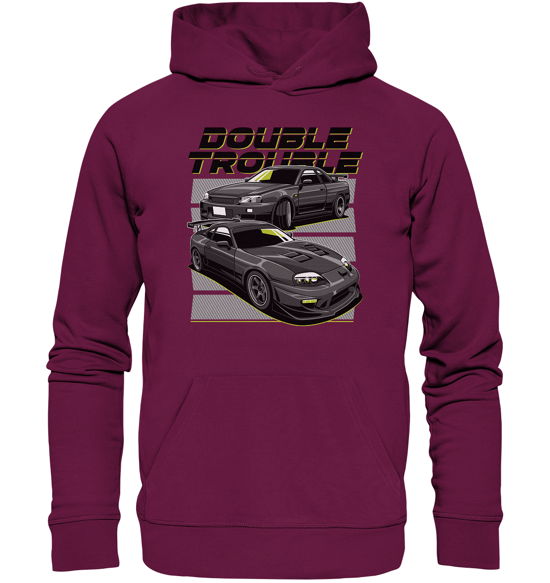 Skyline R34 vs. Supra MK4 - Premium Unisex Hoodie - MotoMerch.de