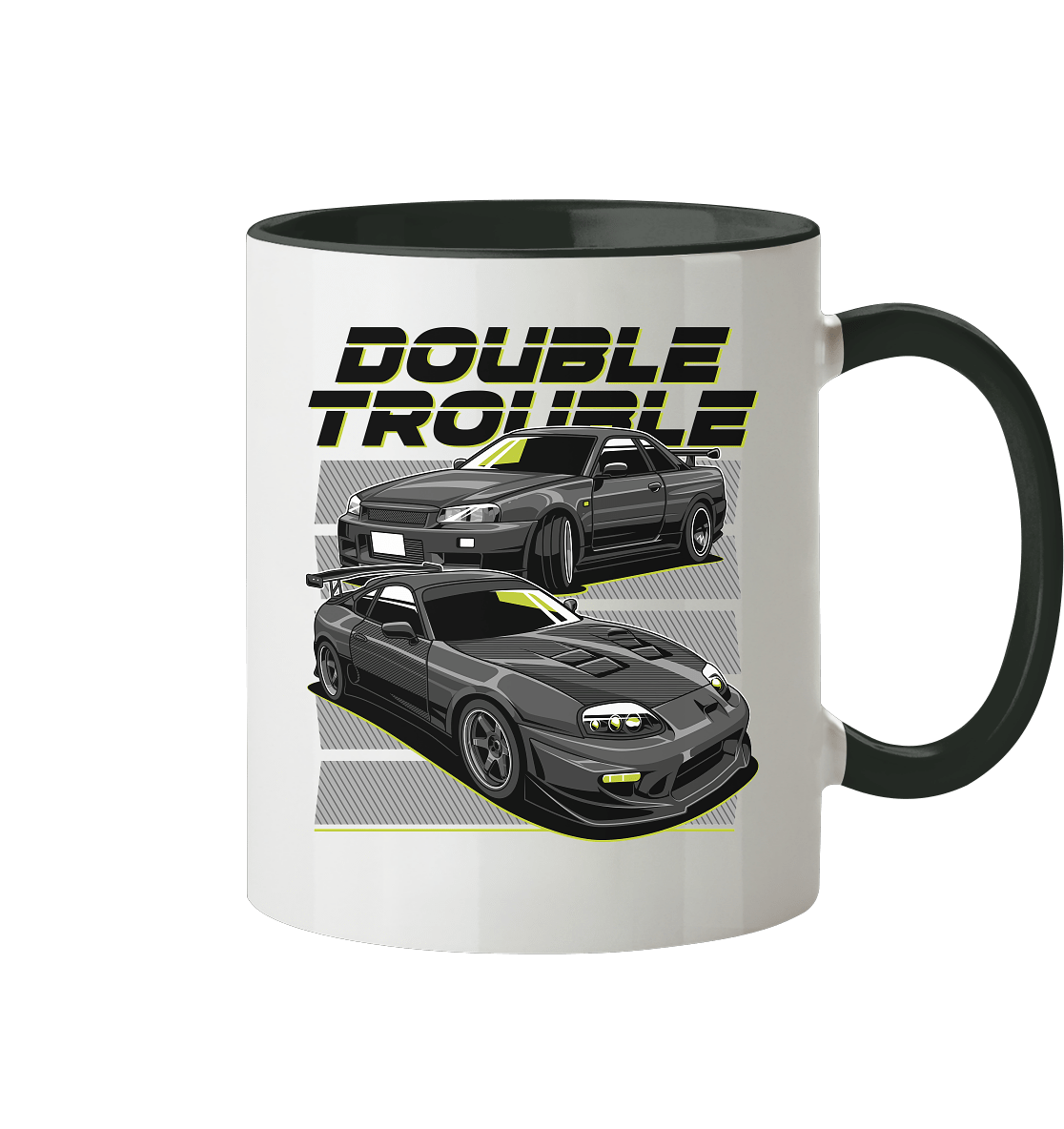 Skyline R34 vs. Supra MK4 - Tasse zweifarbig - MotoMerch.de