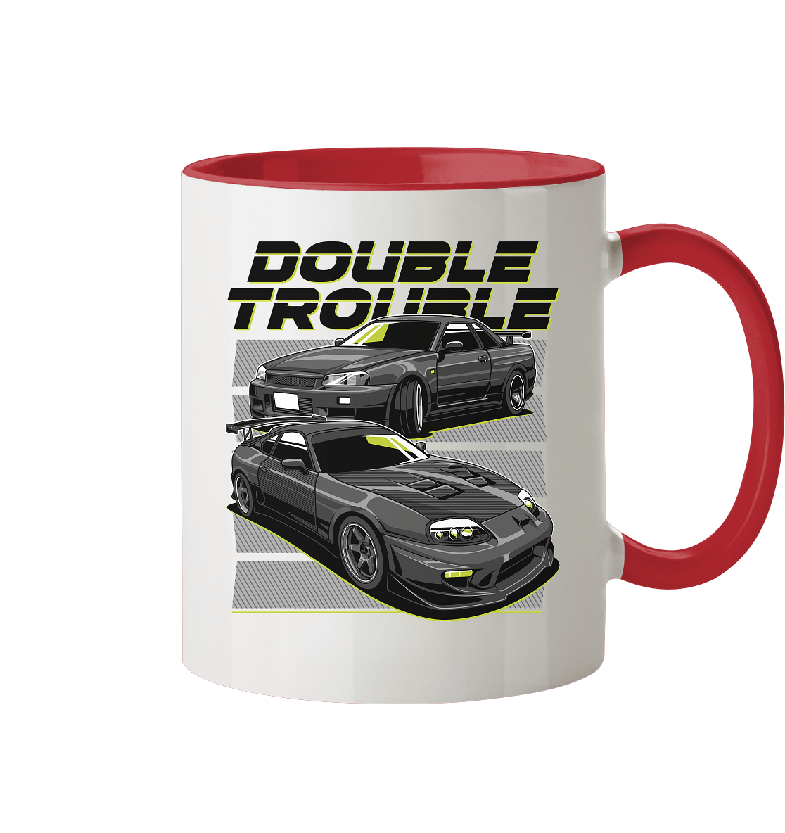 Skyline R34 vs. Supra MK4 - Tasse zweifarbig - MotoMerch.de