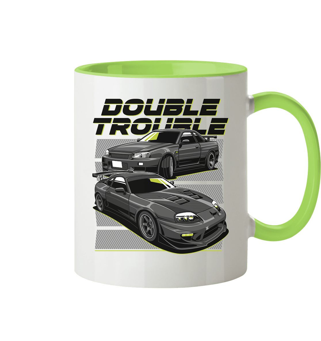 Skyline R34 vs. Supra MK4 - Tasse zweifarbig - MotoMerch.de