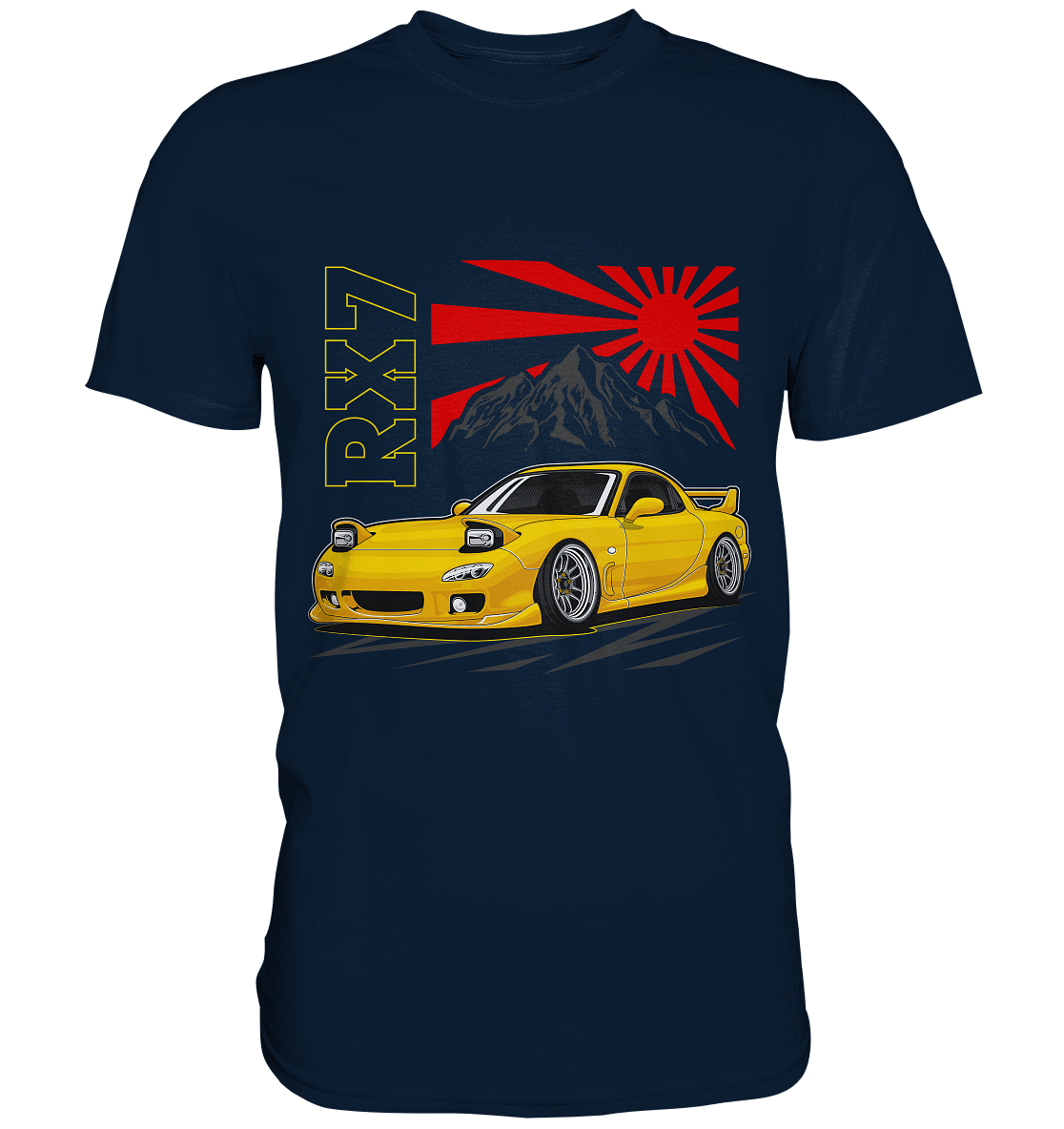 Stanced RX7 - Premium Shirt - MotoMerch.de