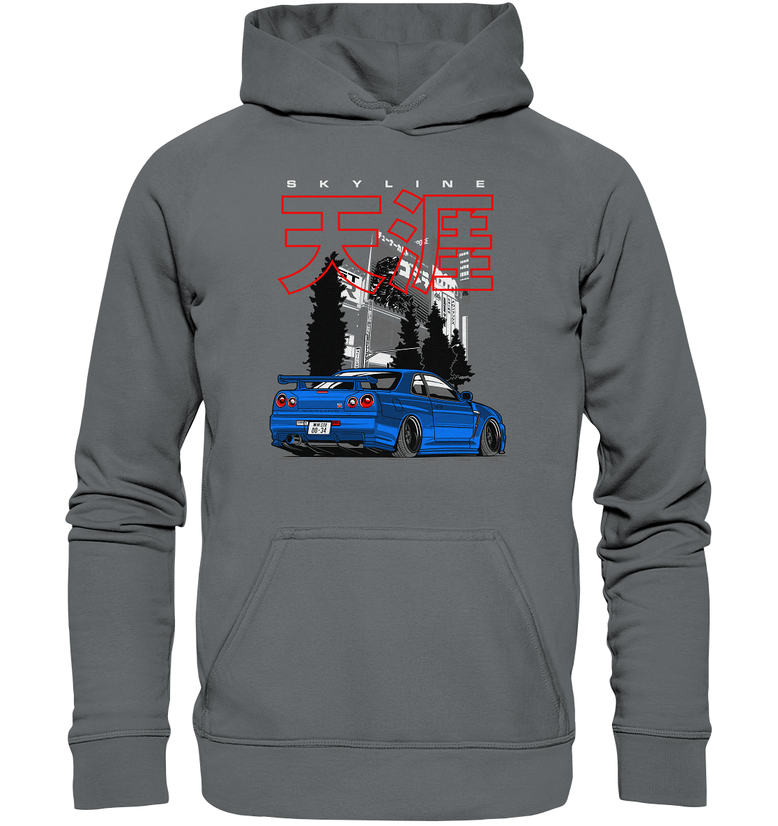 Stanced Skyline R34 GT-R - Basic Unisex Hoodie - MotoMerch.de