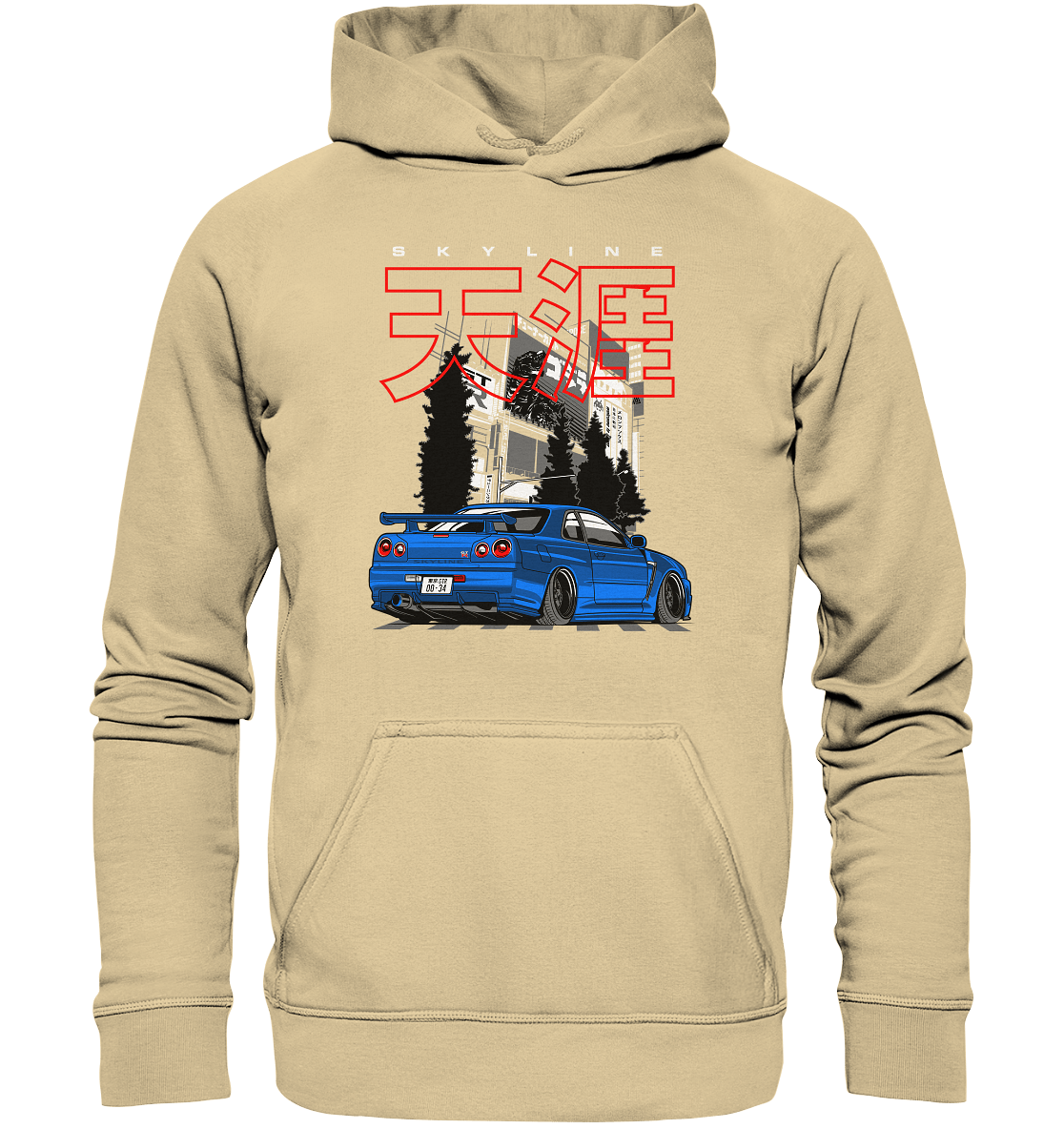 Stanced Skyline R34 GT-R - Basic Unisex Hoodie - MotoMerch.de