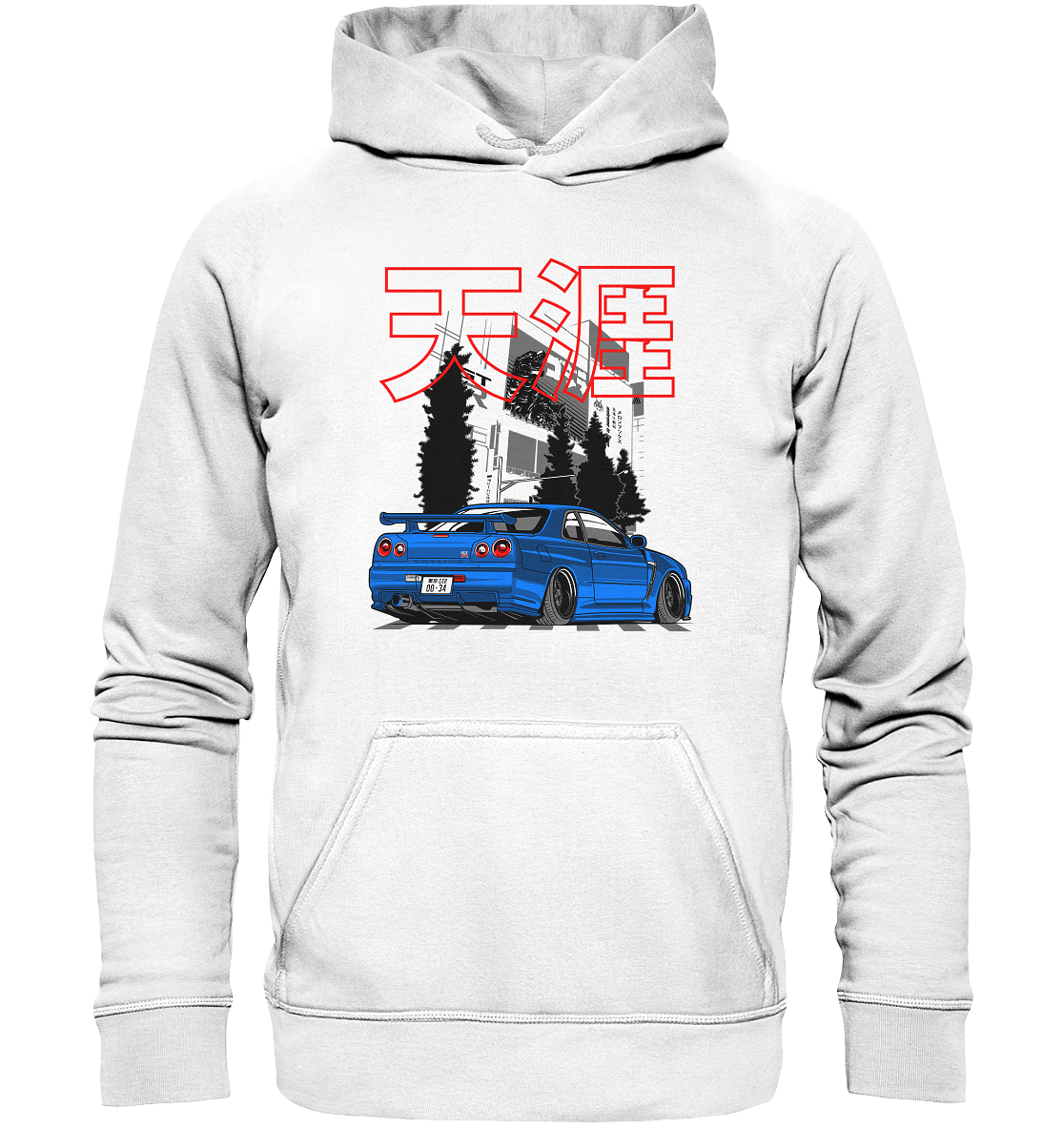 Stanced Skyline R34 GT-R - Basic Unisex Hoodie - MotoMerch.de