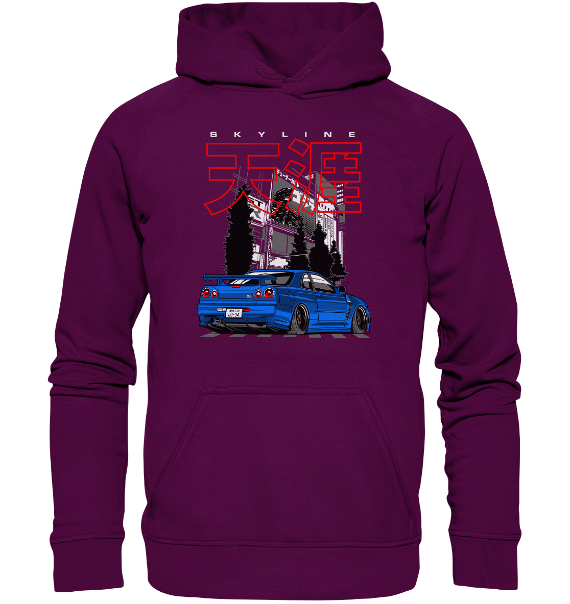 Stanced Skyline R34 GT-R - Basic Unisex Hoodie - MotoMerch.de