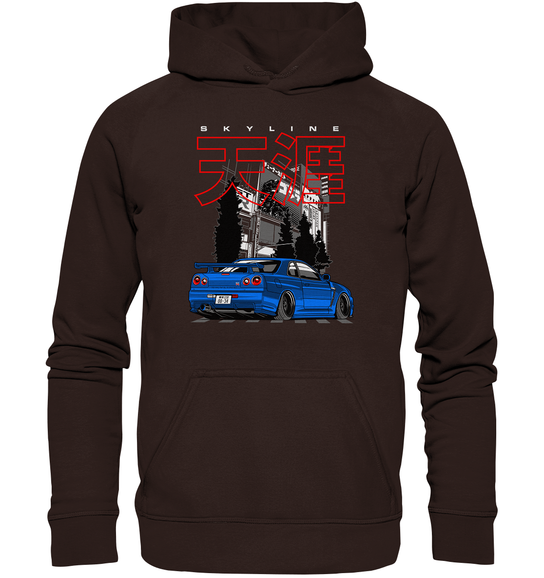Stanced Skyline R34 GT-R - Basic Unisex Hoodie - MotoMerch.de