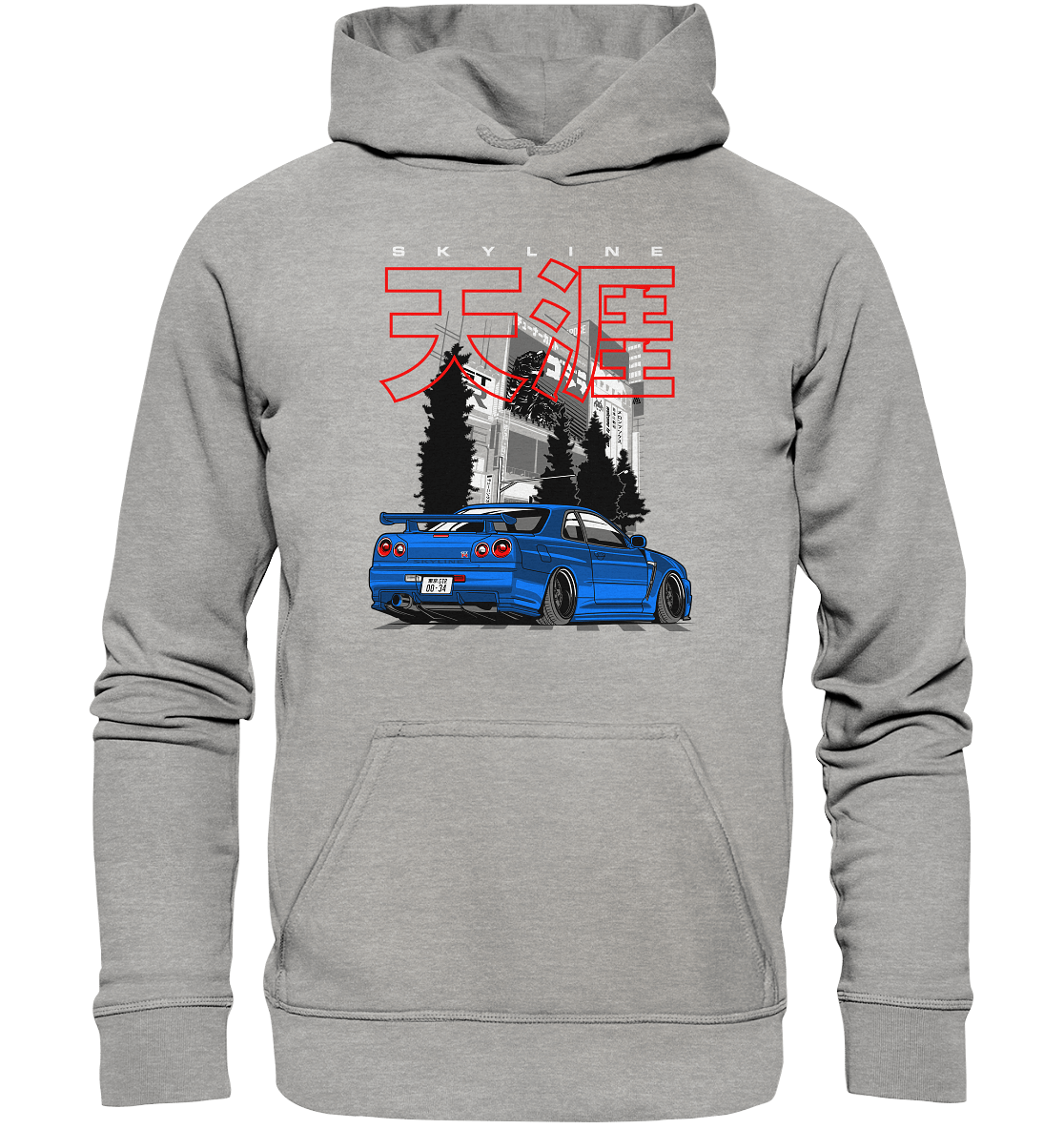 Stanced Skyline R34 GT-R - Basic Unisex Hoodie - MotoMerch.de