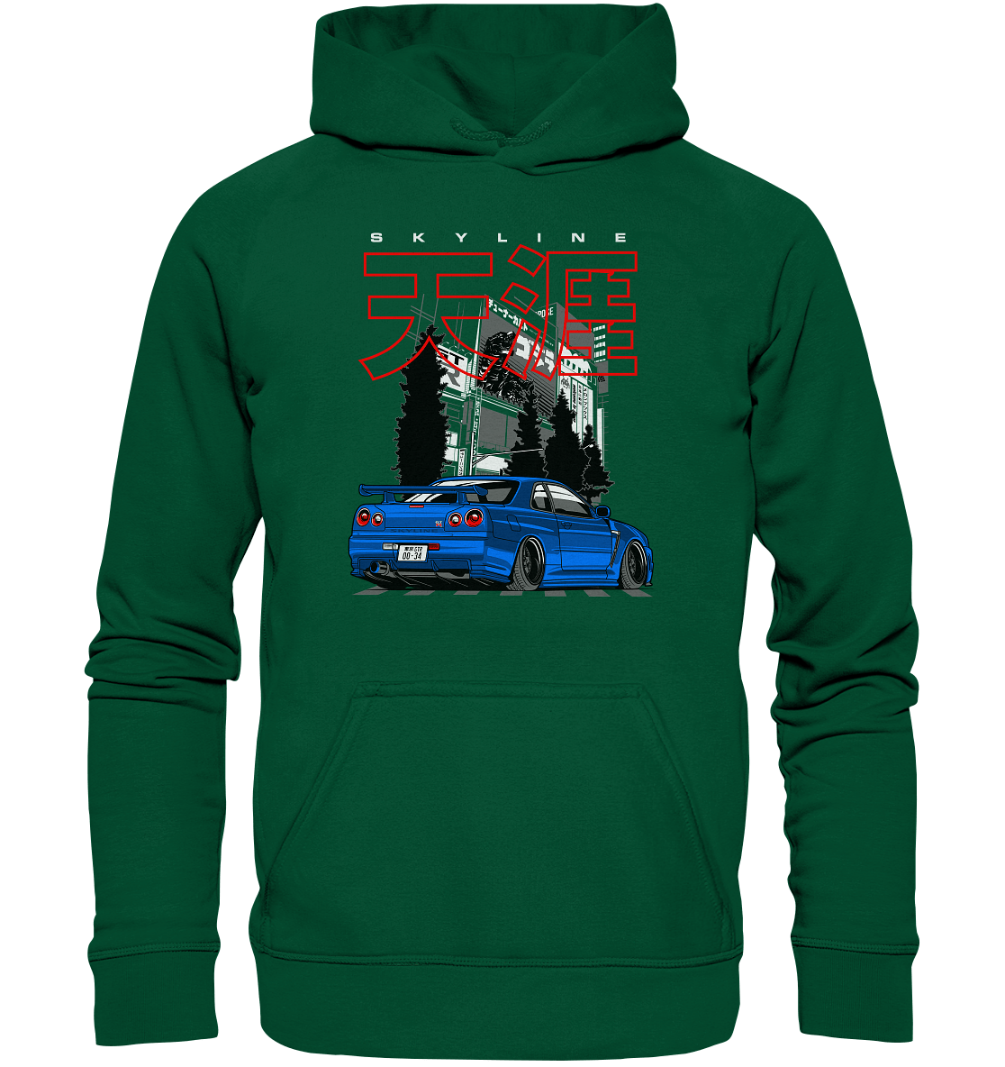 Stanced Skyline R34 GT-R - Basic Unisex Hoodie - MotoMerch.de