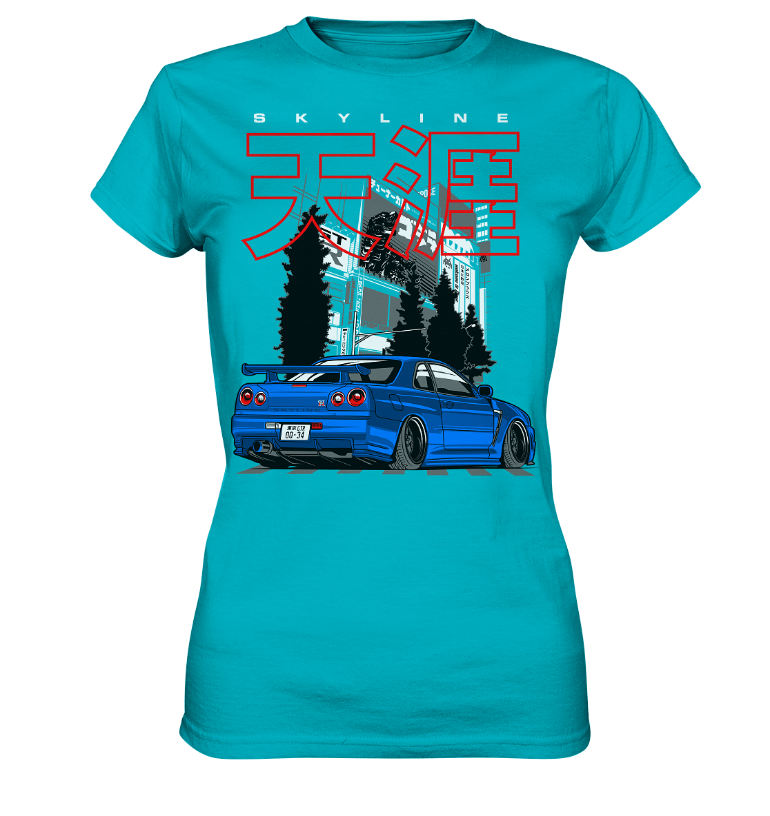 Stanced Skyline R34 GT-R - Ladies Premium Shirt - MotoMerch.de
