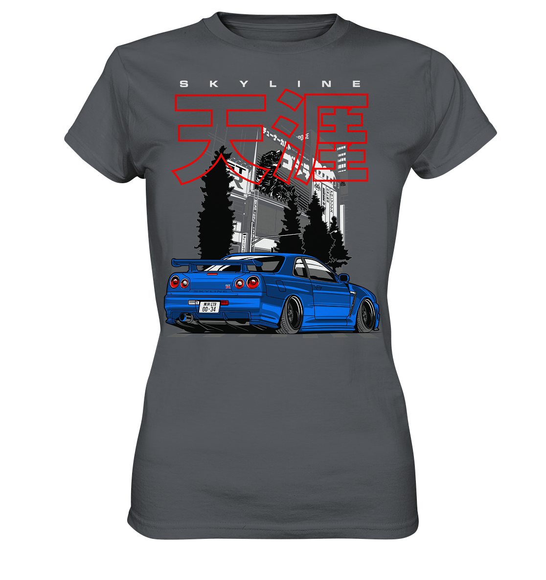 Stanced Skyline R34 GT-R - Ladies Premium Shirt - MotoMerch.de