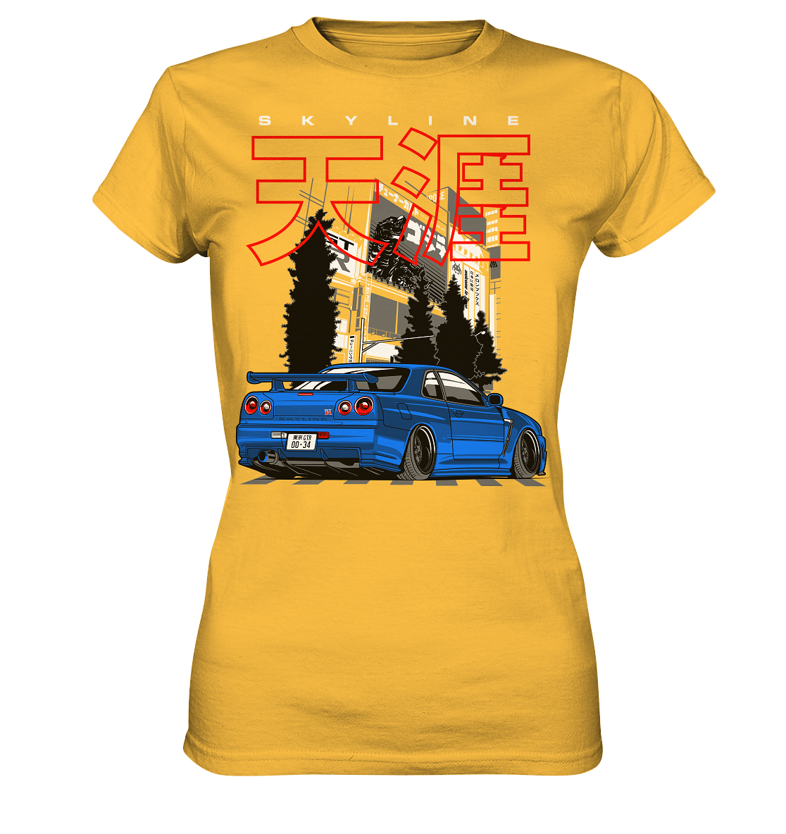 Stanced Skyline R34 GT-R - Ladies Premium Shirt - MotoMerch.de