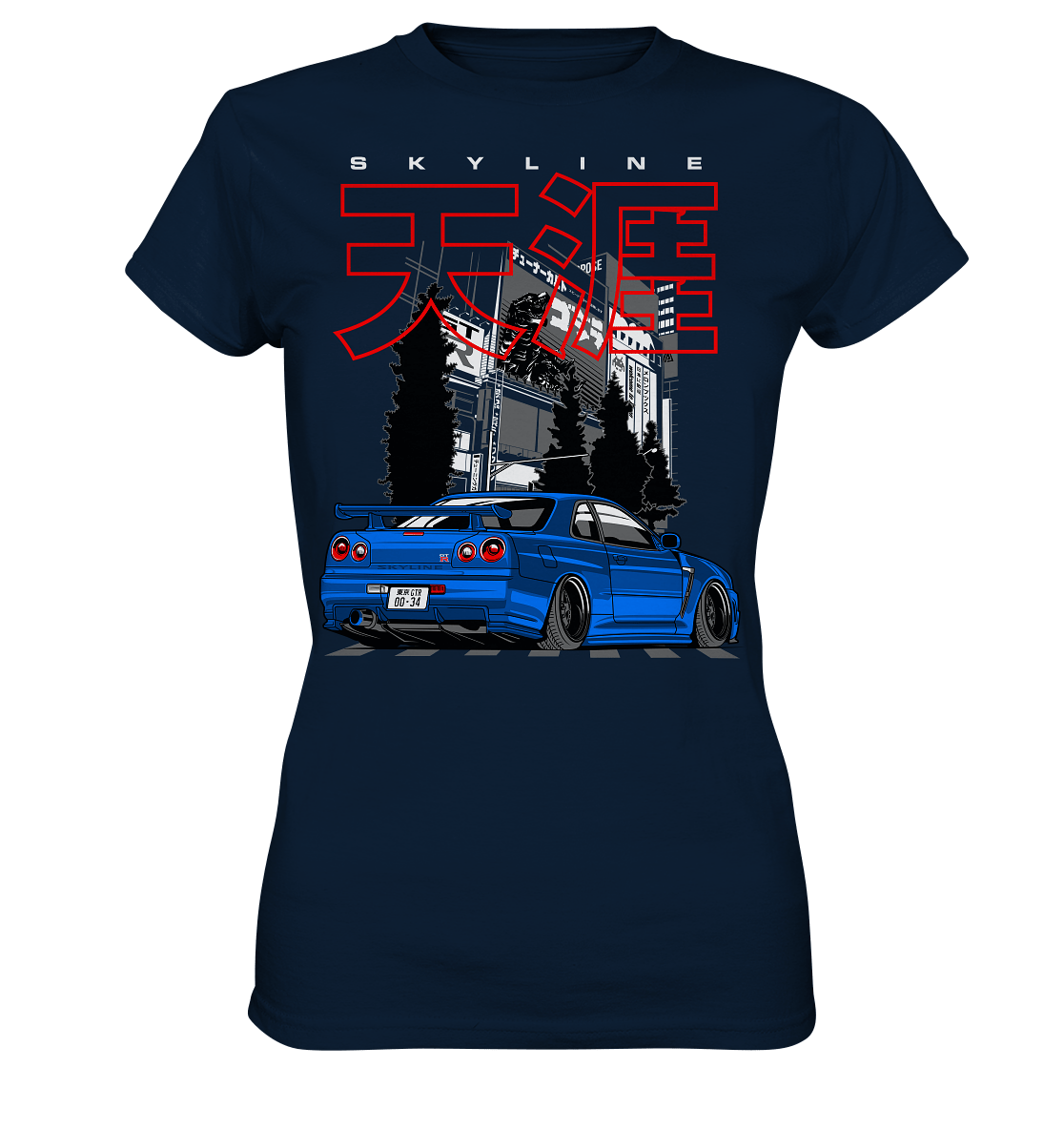 Stanced Skyline R34 GT-R - Ladies Premium Shirt - MotoMerch.de