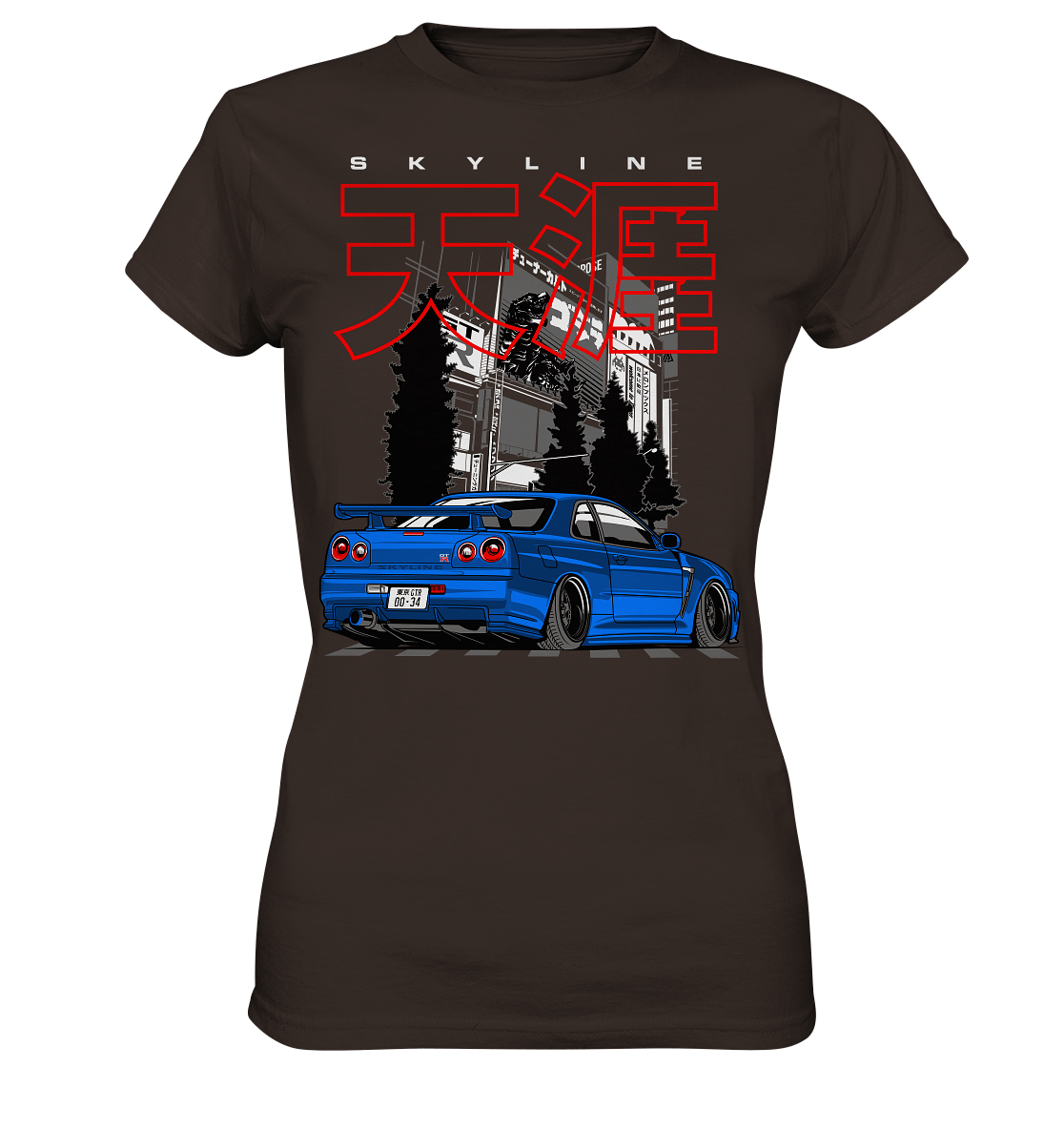 Stanced Skyline R34 GT-R - Ladies Premium Shirt - MotoMerch.de