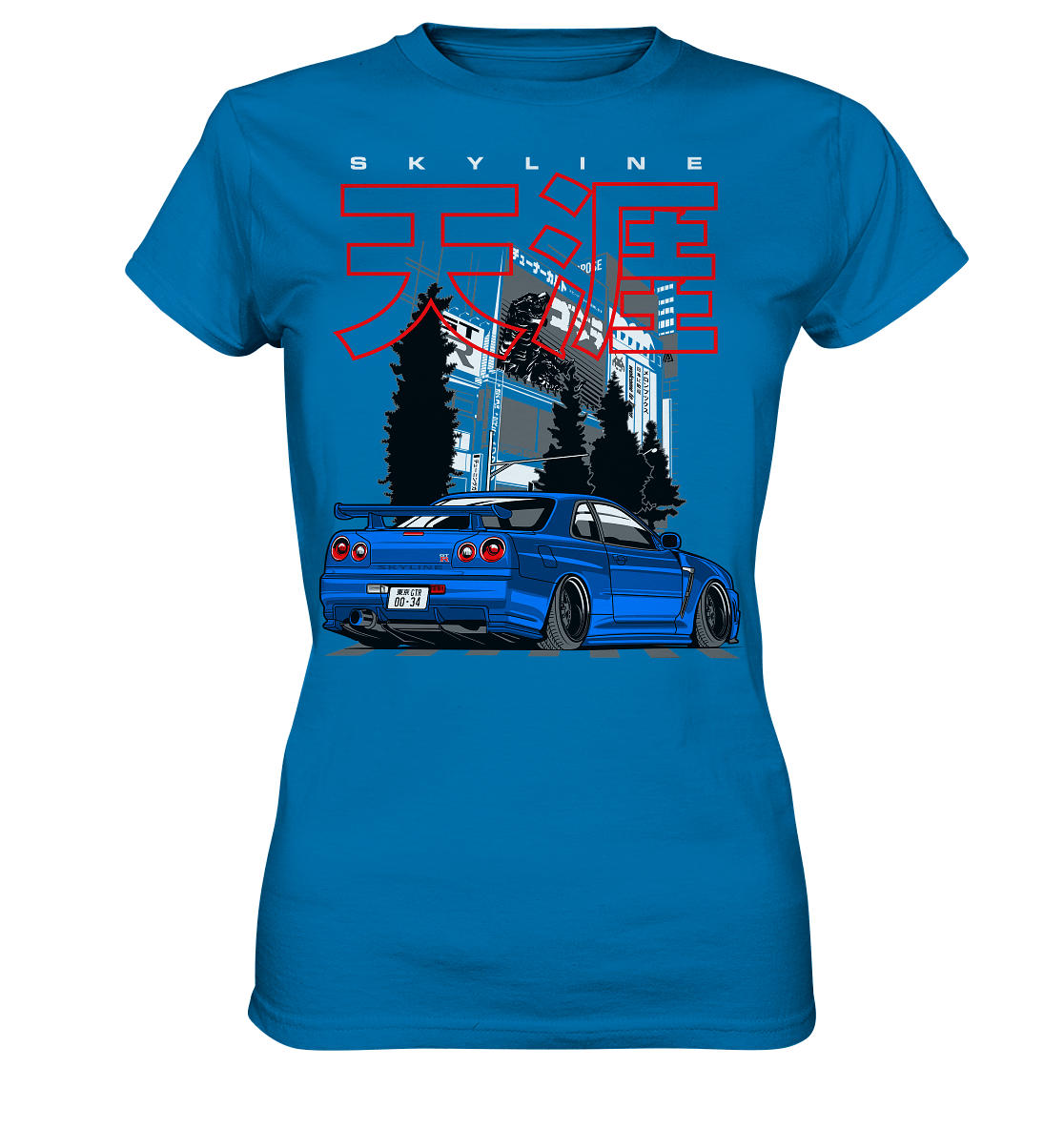 Stanced Skyline R34 GT-R - Ladies Premium Shirt - MotoMerch.de