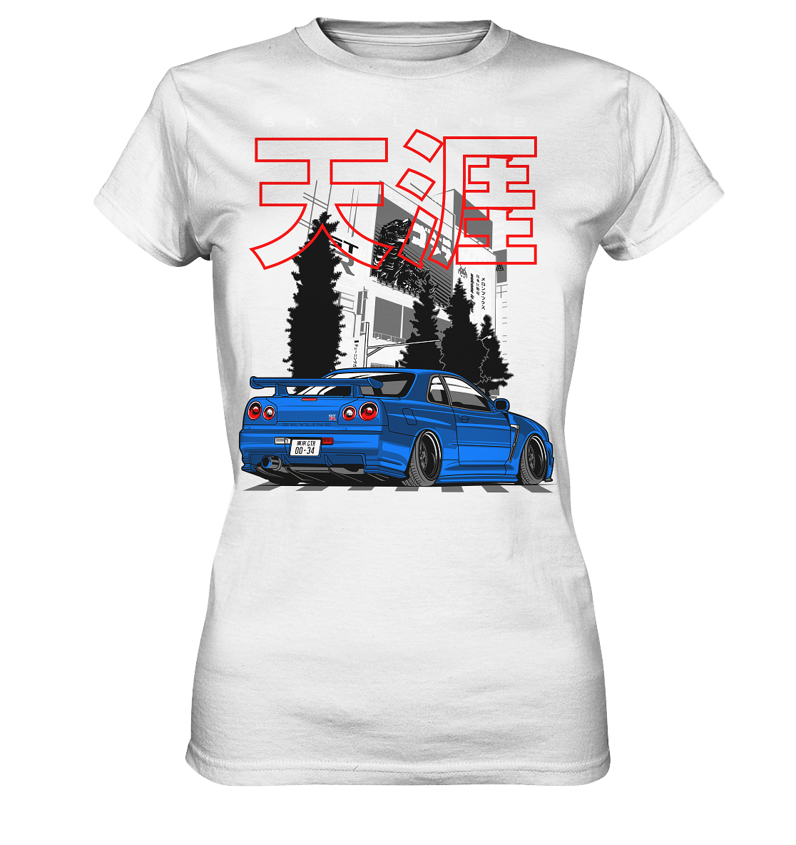 Stanced Skyline R34 GT-R - Ladies Premium Shirt - MotoMerch.de