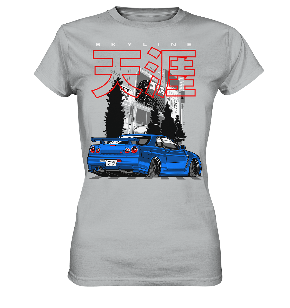 Stanced Skyline R34 GT-R - Ladies Premium Shirt - MotoMerch.de