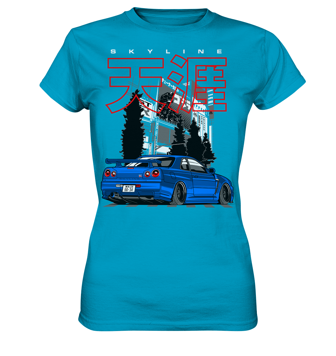 Stanced Skyline R34 GT-R - Ladies Premium Shirt - MotoMerch.de
