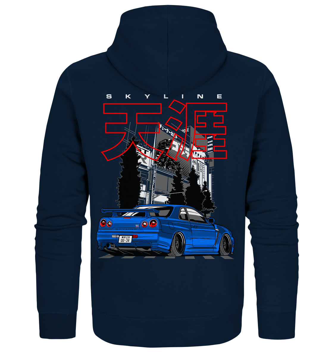 Stanced Skyline R34 GT-R - Organic Zipper - MotoMerch.de