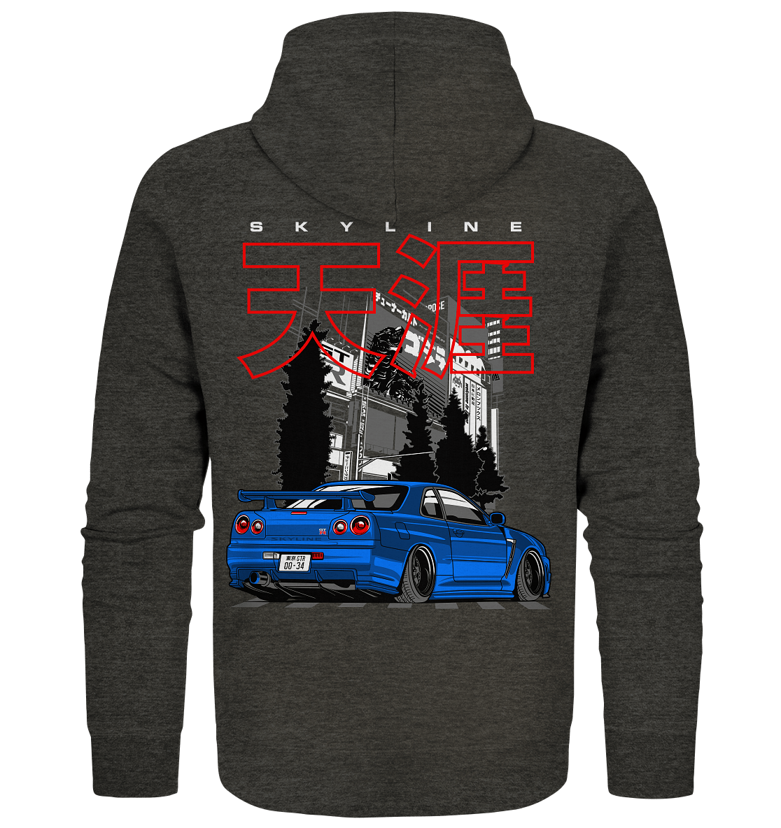 Stanced Skyline R34 GT-R - Organic Zipper - MotoMerch.de