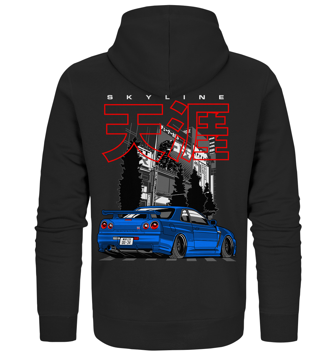 Stanced Skyline R34 GT-R - Organic Zipper - MotoMerch.de