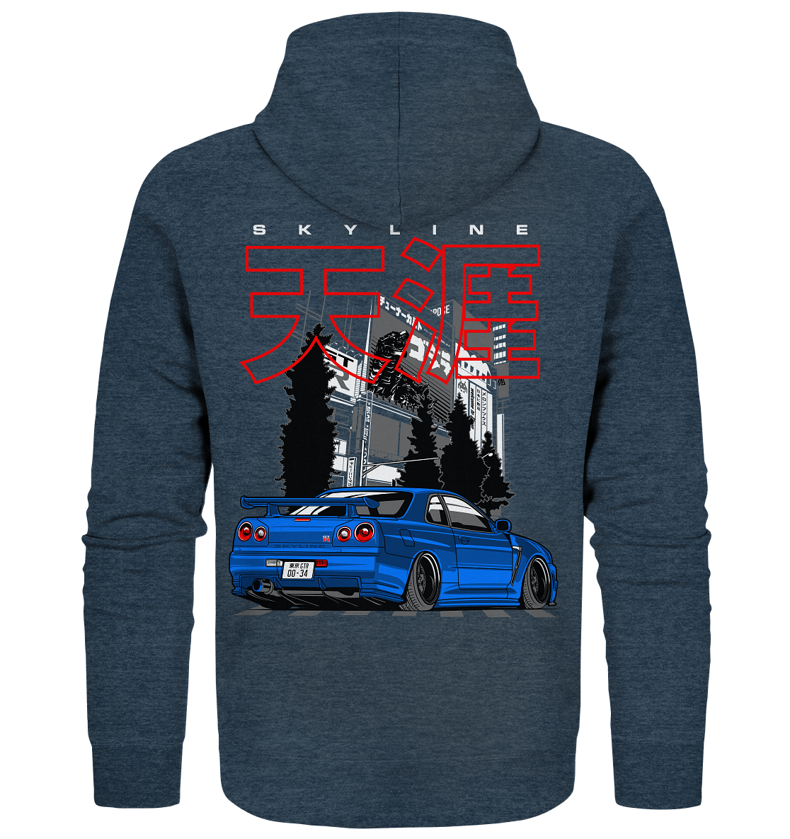 Stanced Skyline R34 GT-R - Organic Zipper - MotoMerch.de