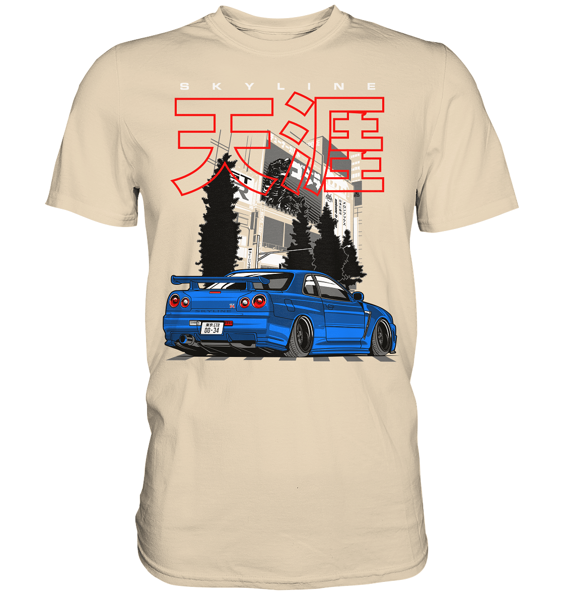 Stanced Skyline R34 GT-R - Premium Shirt - MotoMerch.de