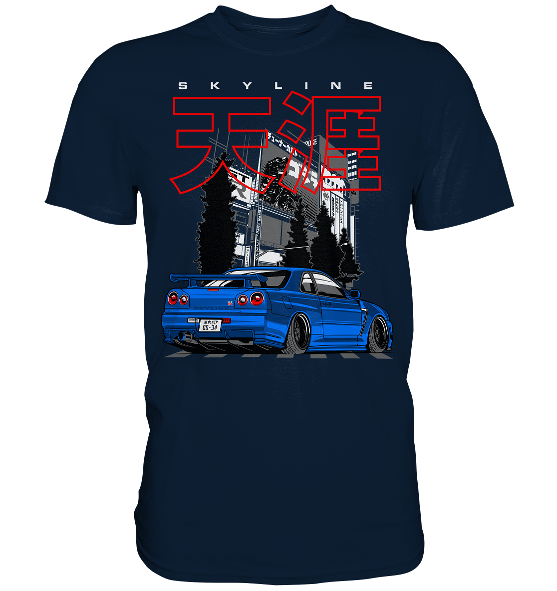 Stanced Skyline R34 GT-R - Premium Shirt - MotoMerch.de