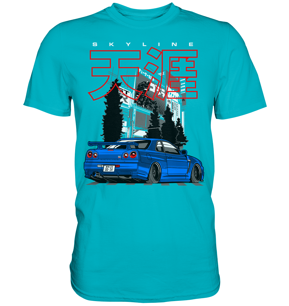 Stanced Skyline R34 GT-R - Premium Shirt - MotoMerch.de