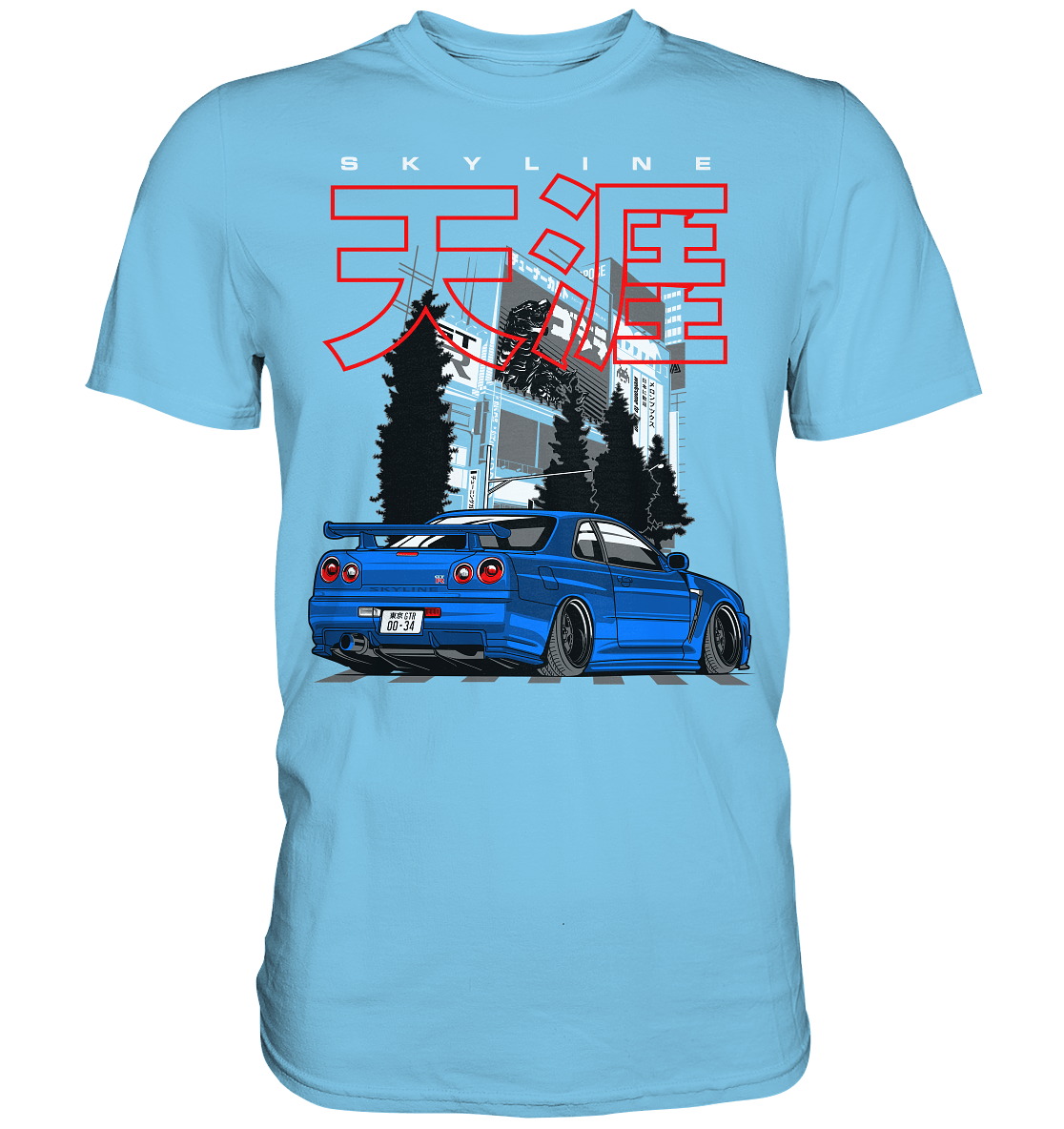 Stanced Skyline R34 GT-R - Premium Shirt - MotoMerch.de
