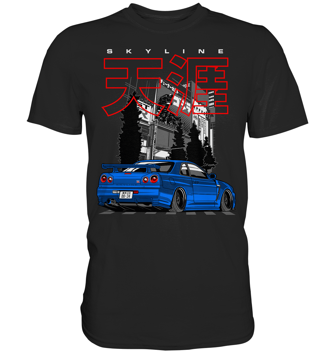Stanced Skyline R34 GT-R - Premium Shirt - MotoMerch.de
