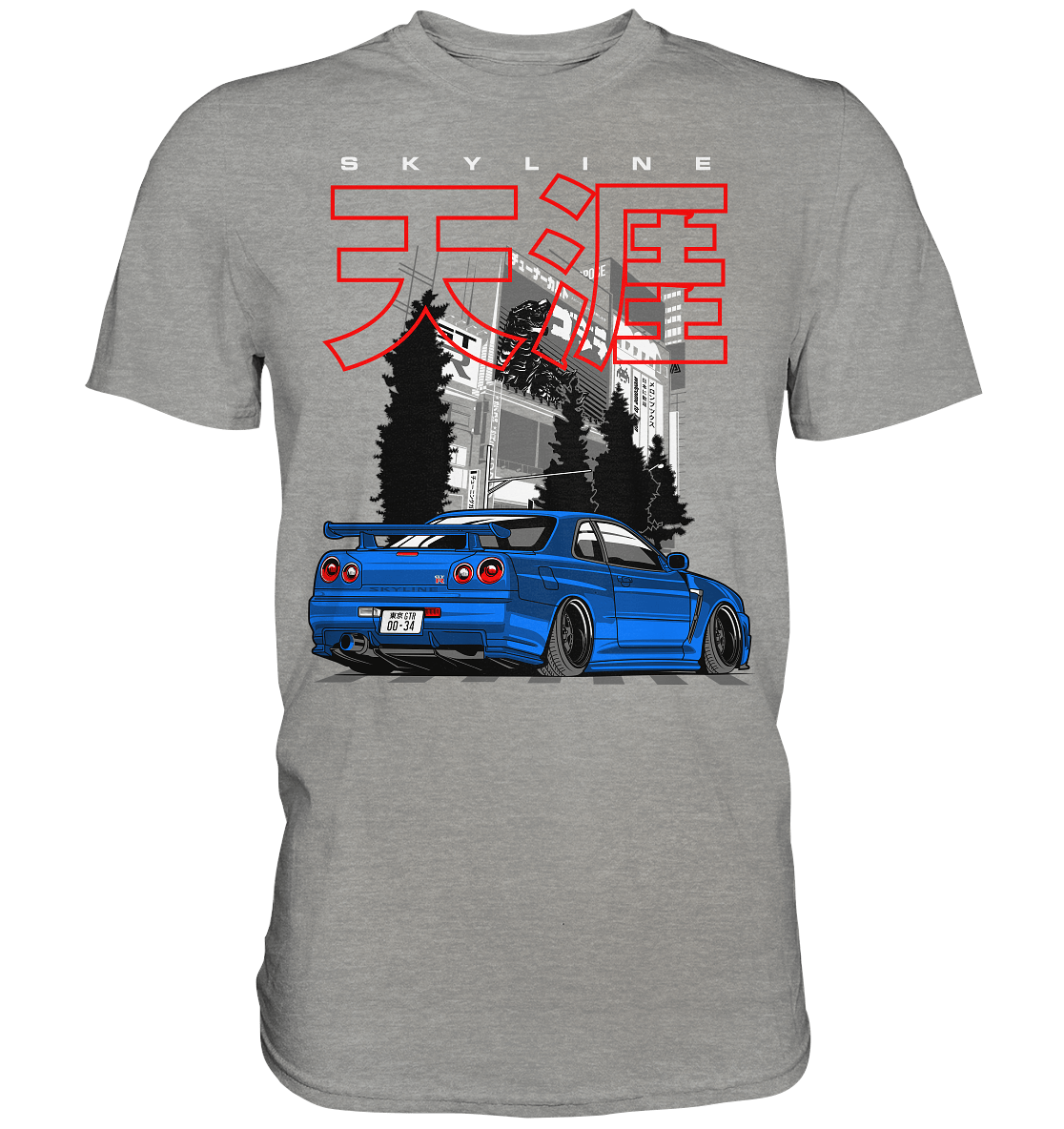 Stanced Skyline R34 GT-R - Premium Shirt - MotoMerch.de