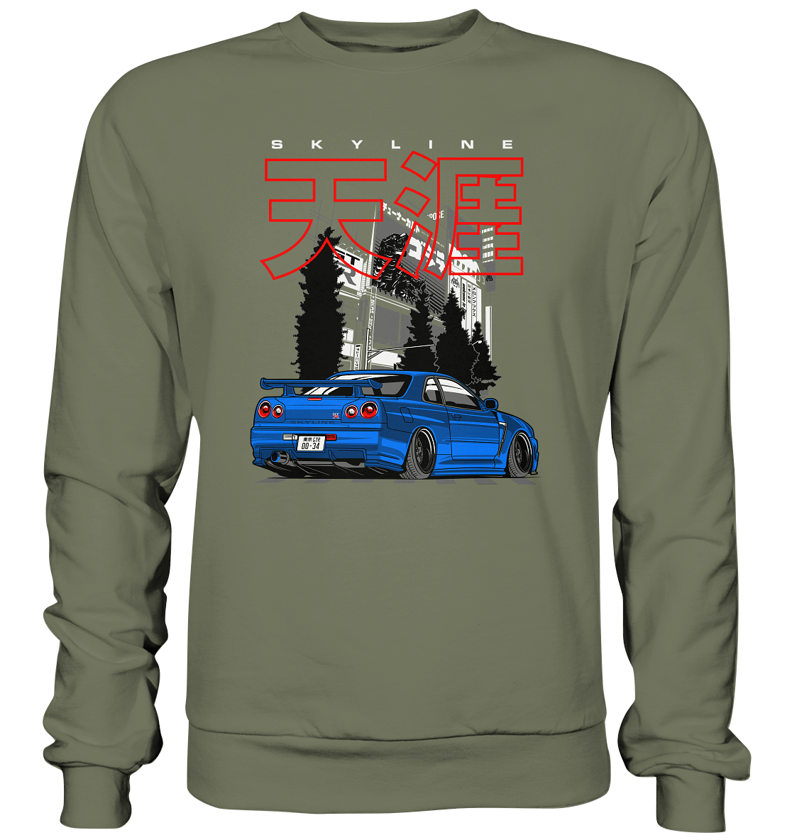 Stanced Skyline R34 GT-R - Premium Sweatshirt - MotoMerch.de