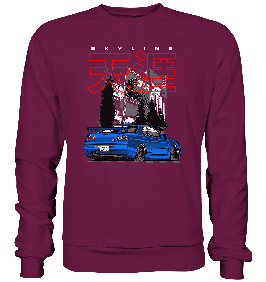 Stanced Skyline R34 GT-R - Premium Sweatshirt - MotoMerch.de