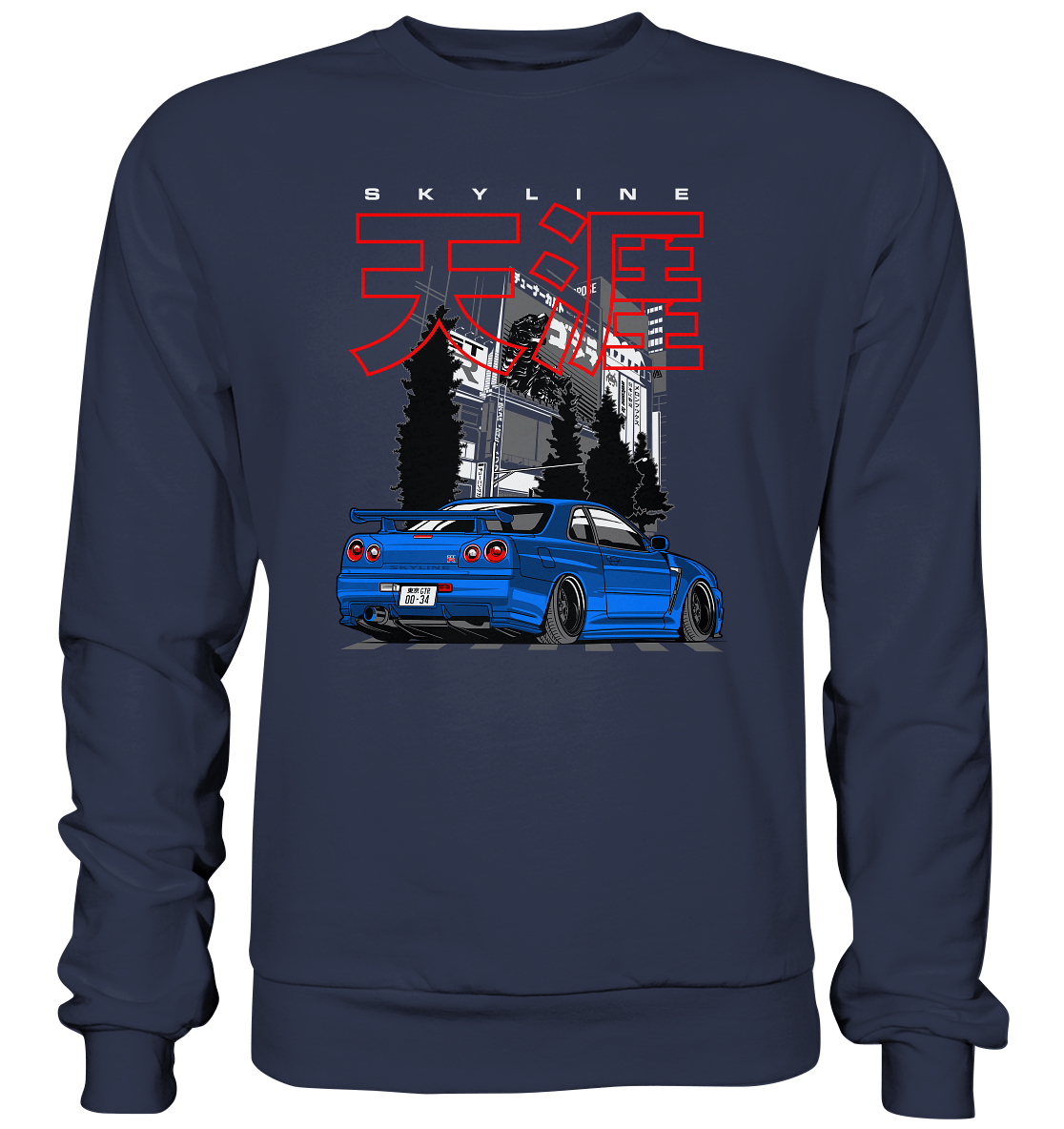 Stanced Skyline R34 GT-R - Premium Sweatshirt - MotoMerch.de